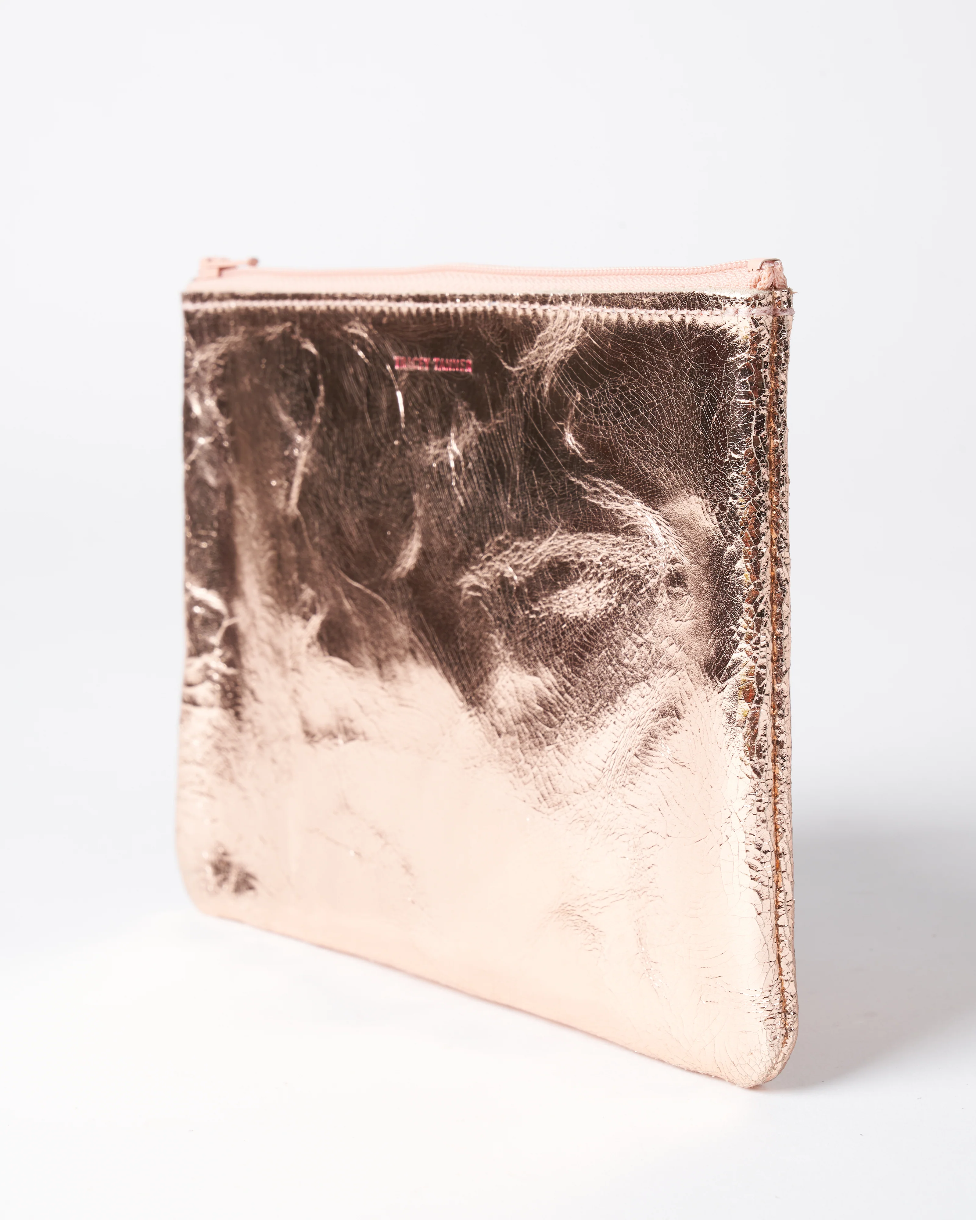 medium zip pouch - foil rose gold - Image 5