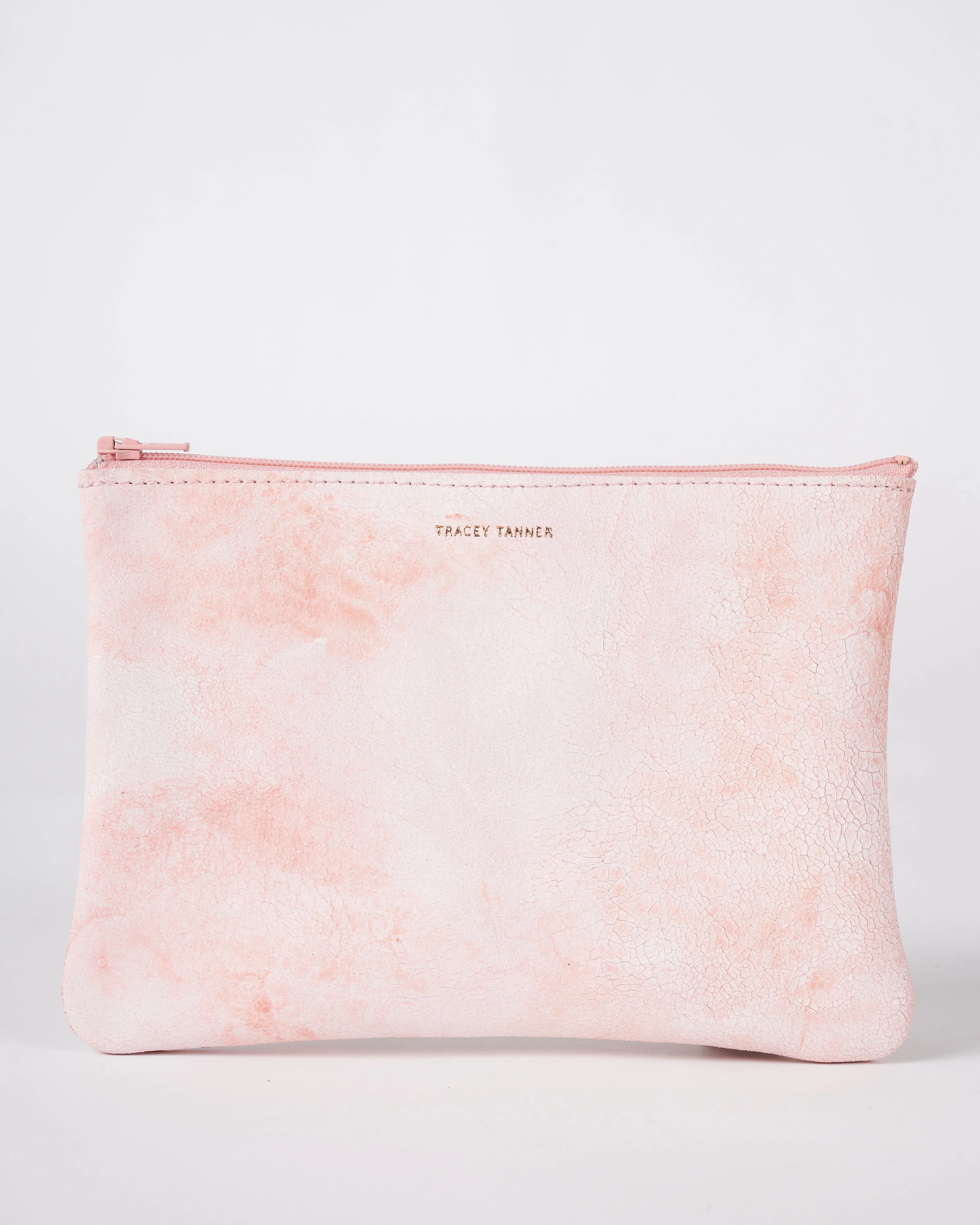 medium zip pouch - white wash peony