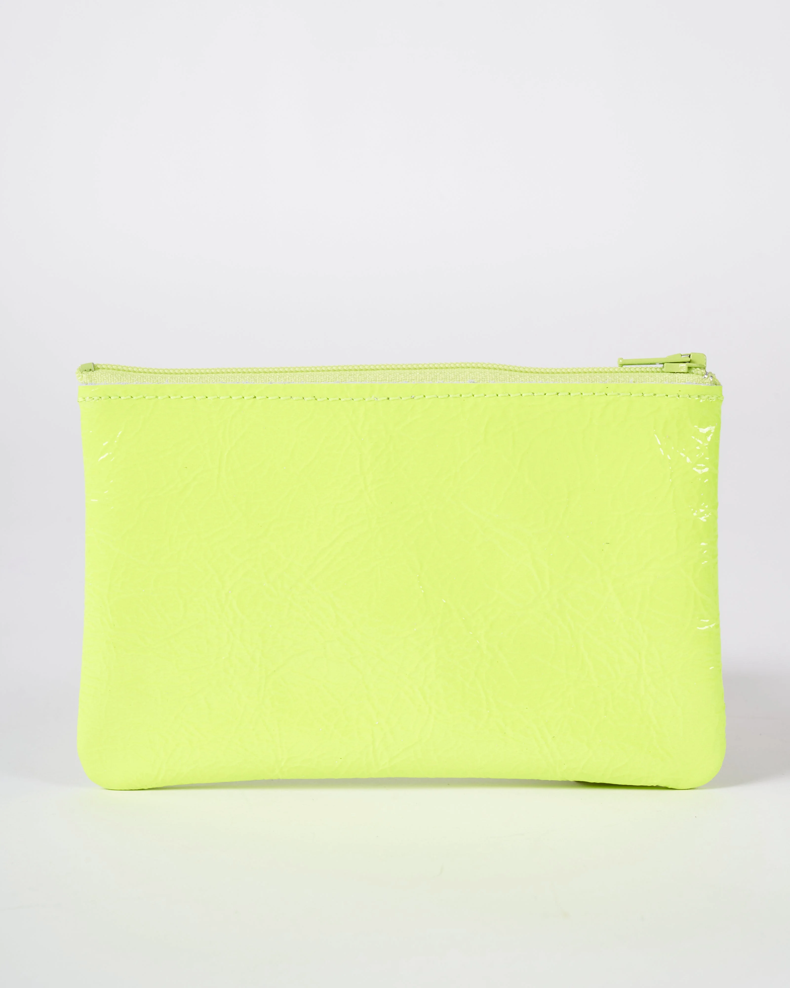 small zip pouch - patent flouro yellow - Image 2