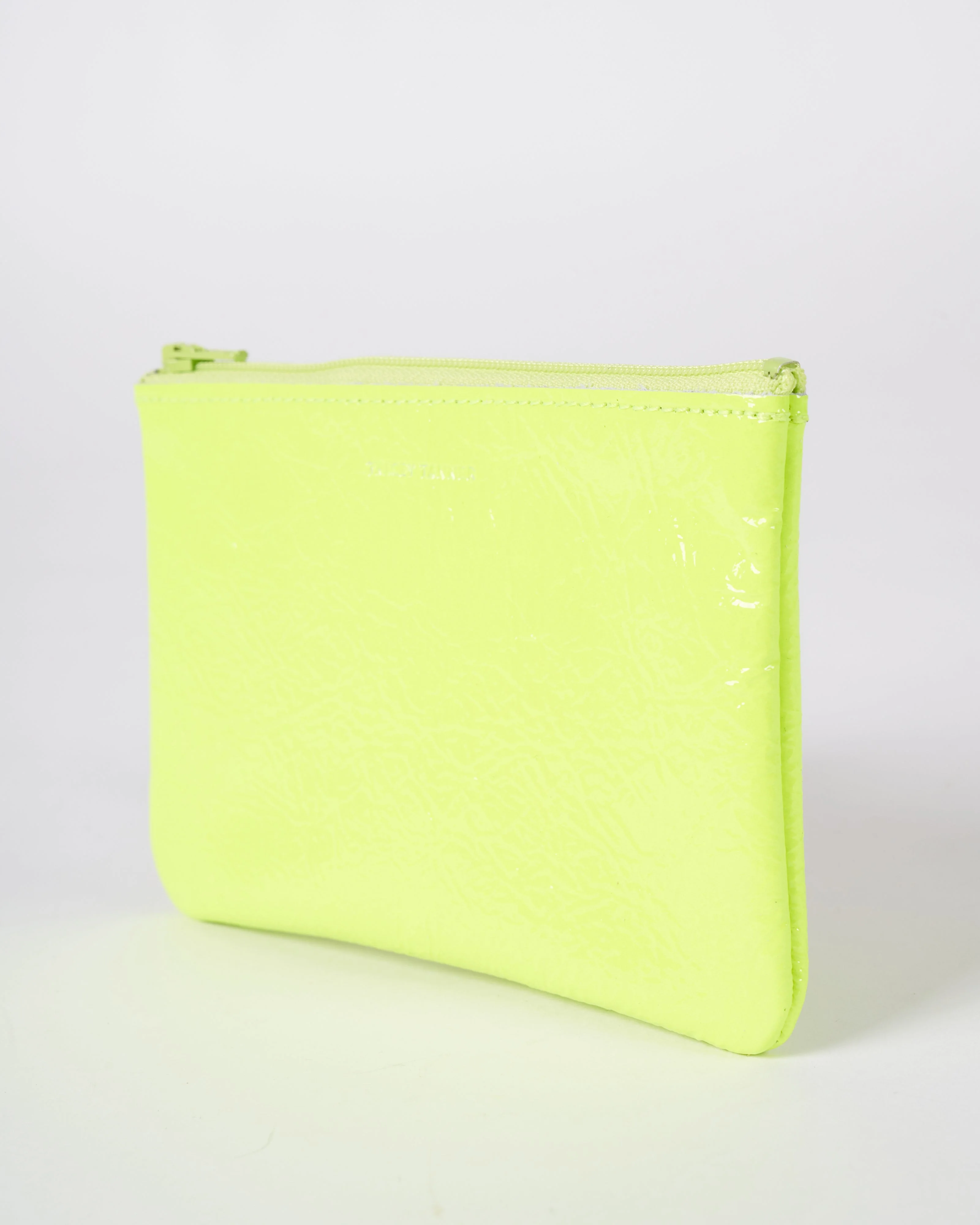 small zip pouch - patent flouro yellow - Image 3