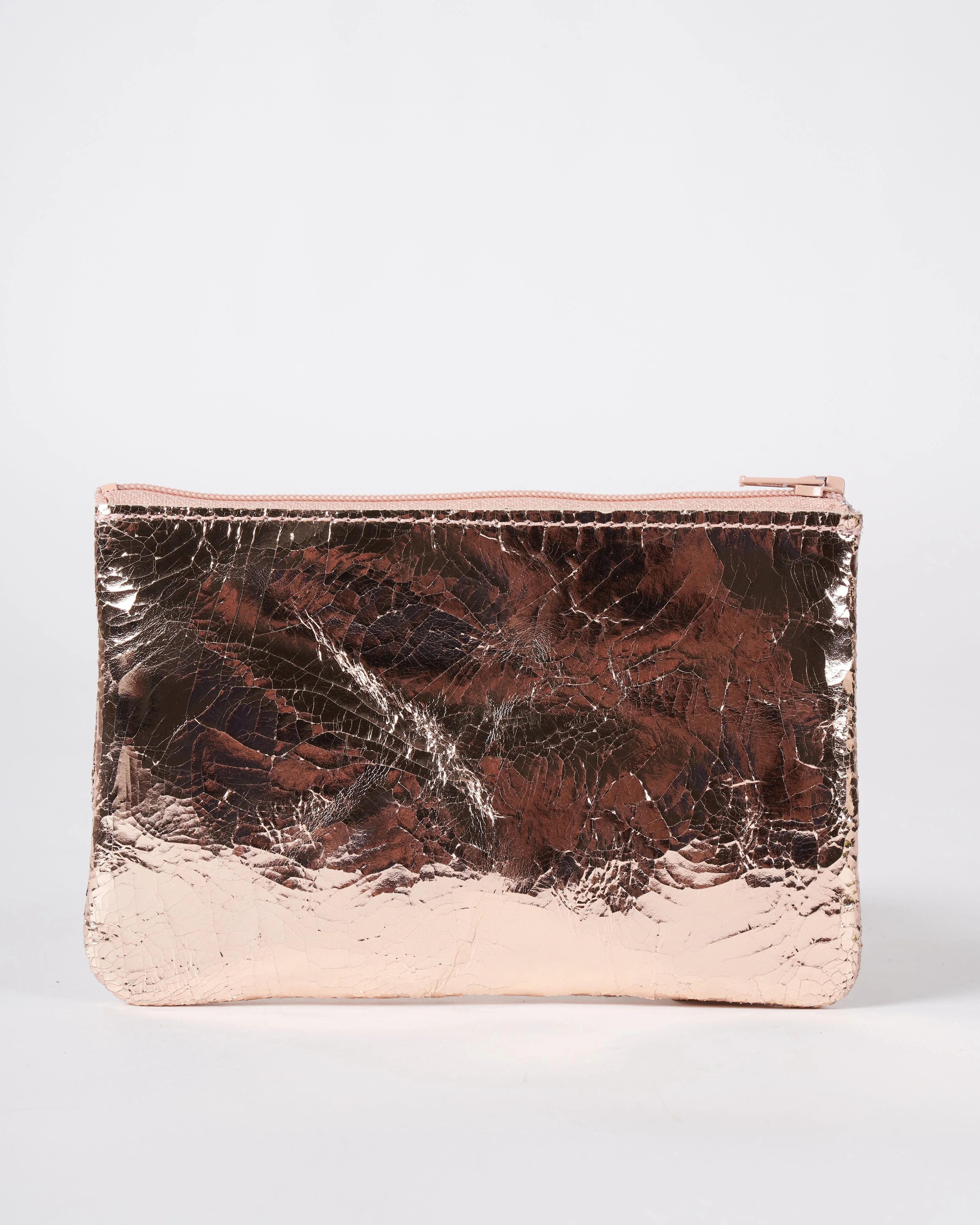small zip pouch - foil rose gold - Image 2