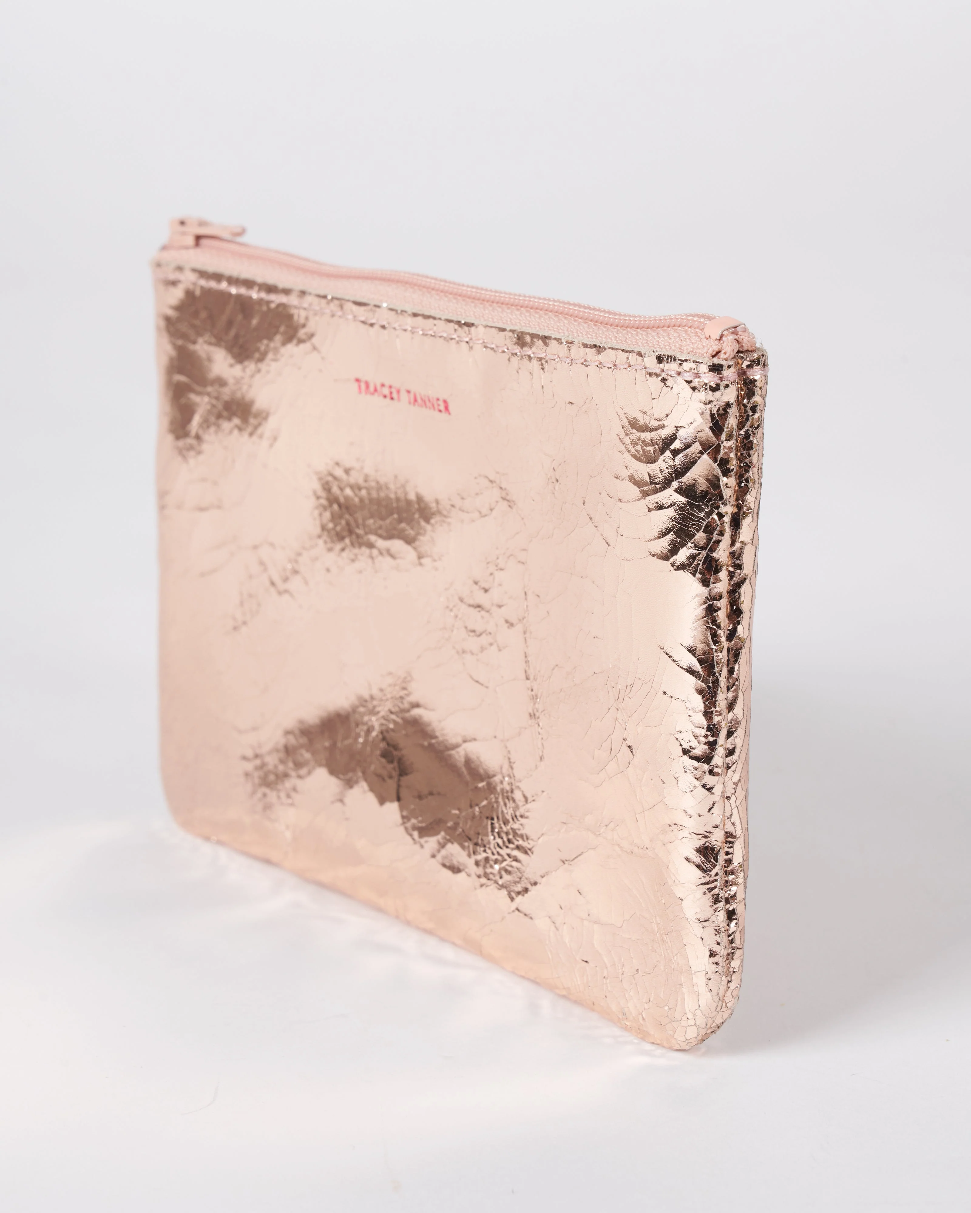 small zip pouch - foil rose gold - Image 3