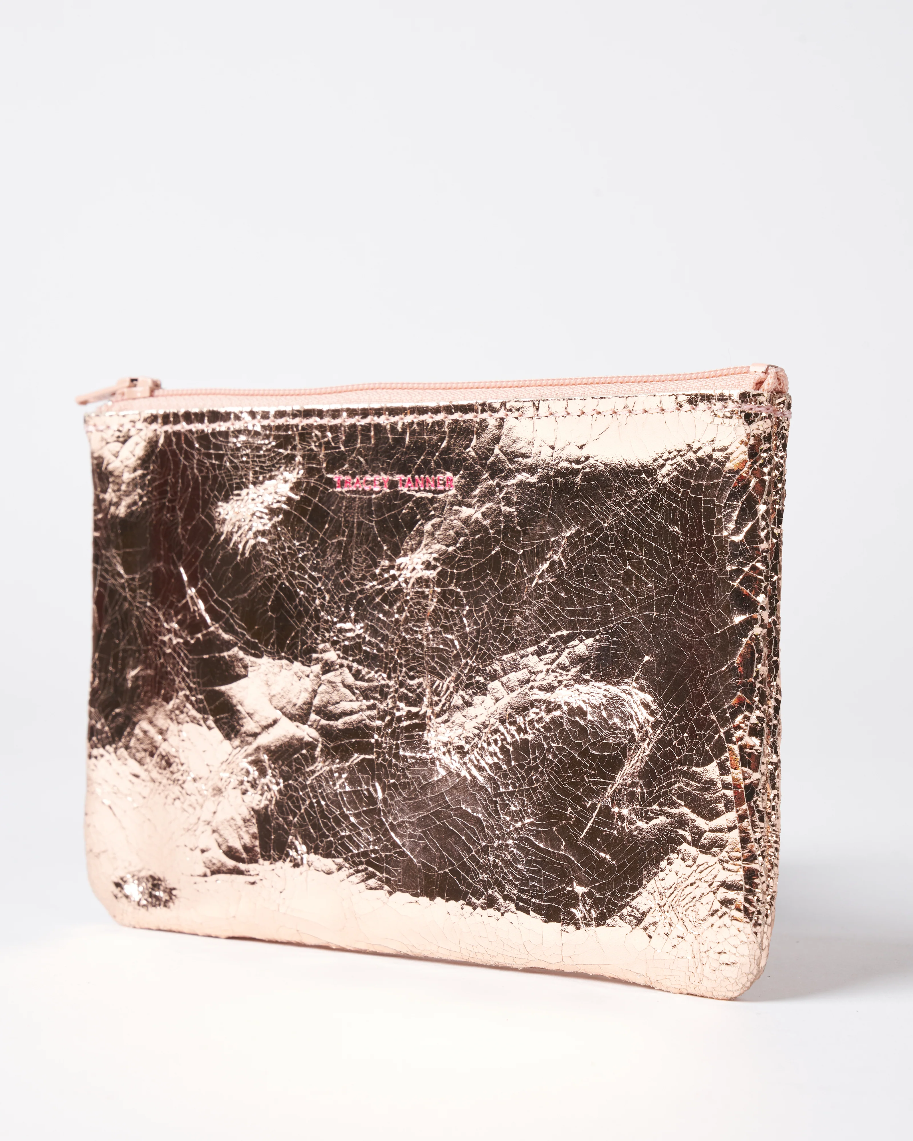 small zip pouch - foil rose gold - Image 5