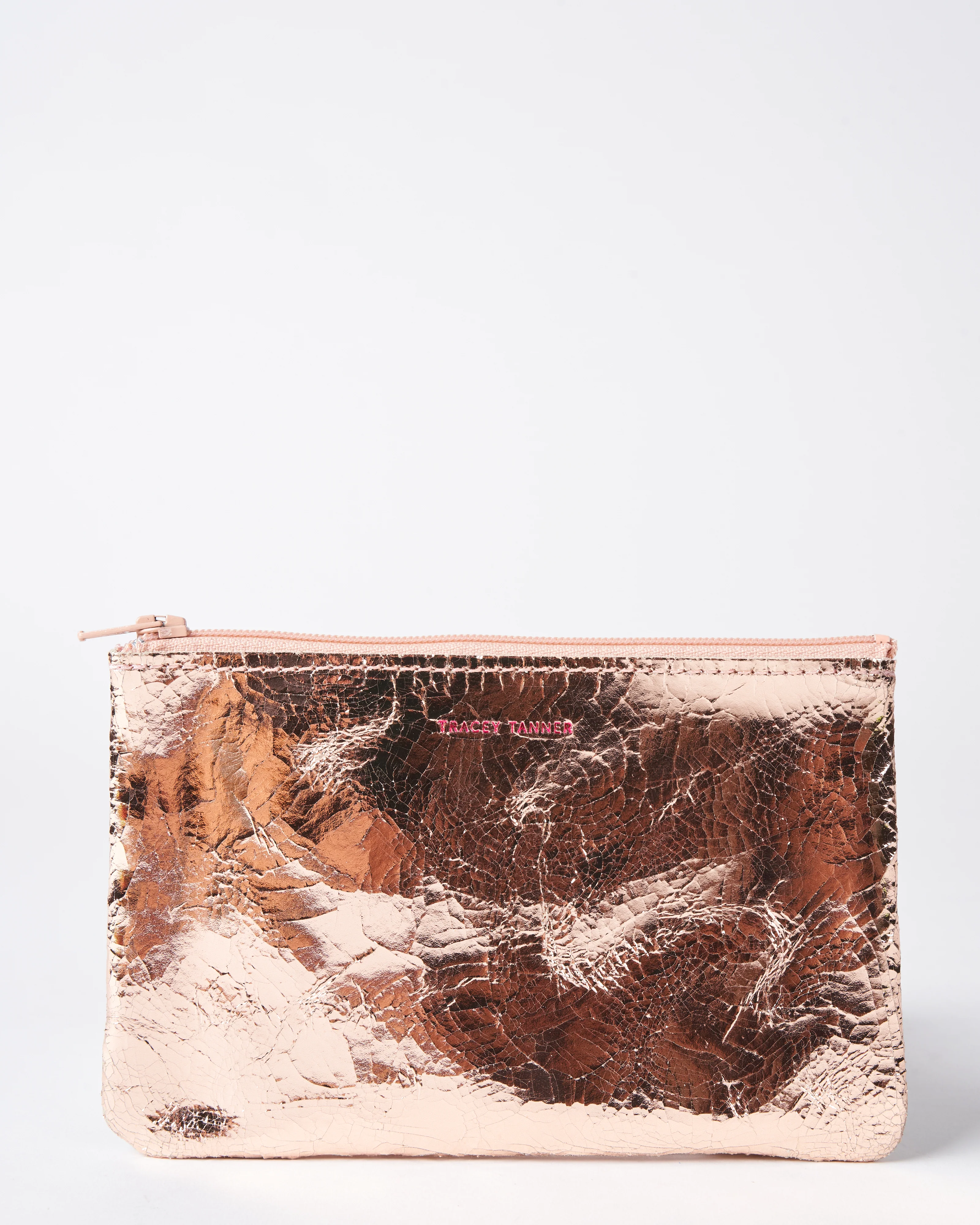 small zip pouch - foil rose gold - Image 6