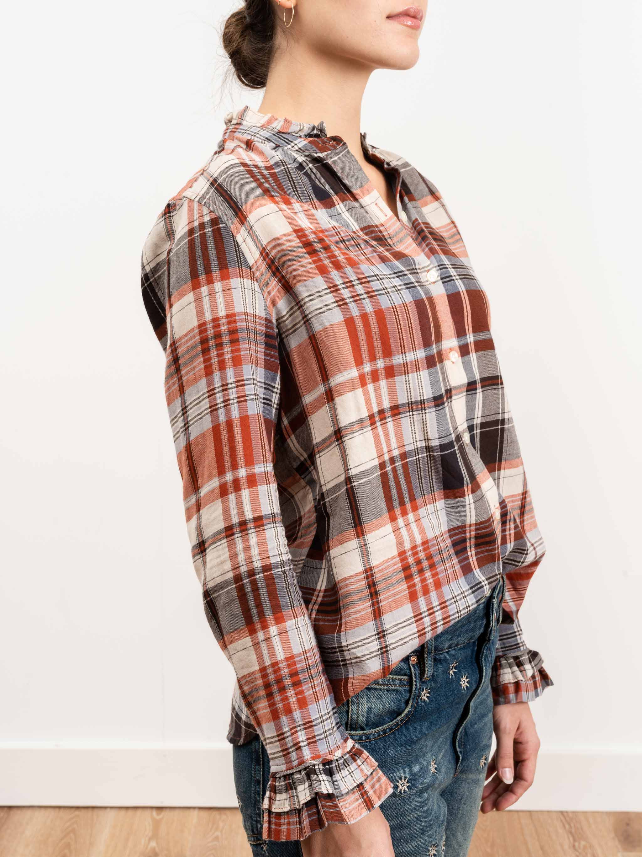 caroline blouse - rust plaid - Image 5