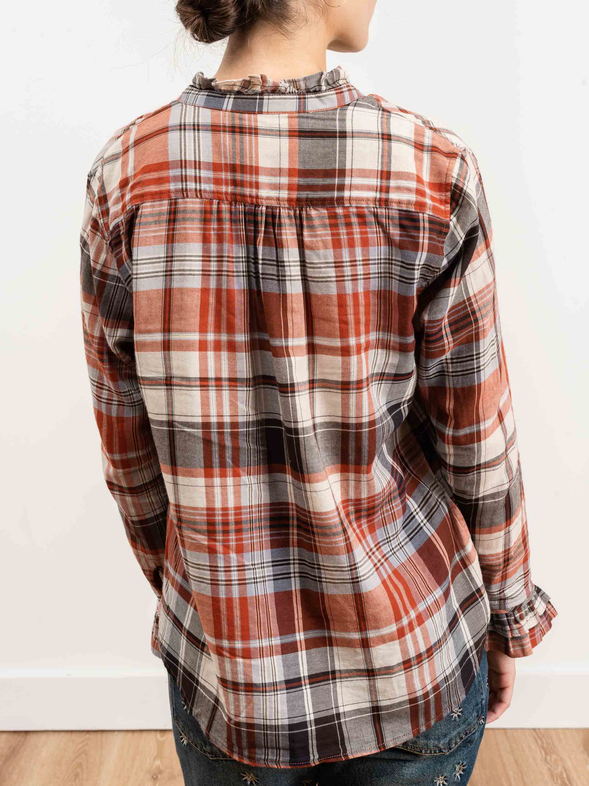 caroline blouse - rust plaid - Image 6
