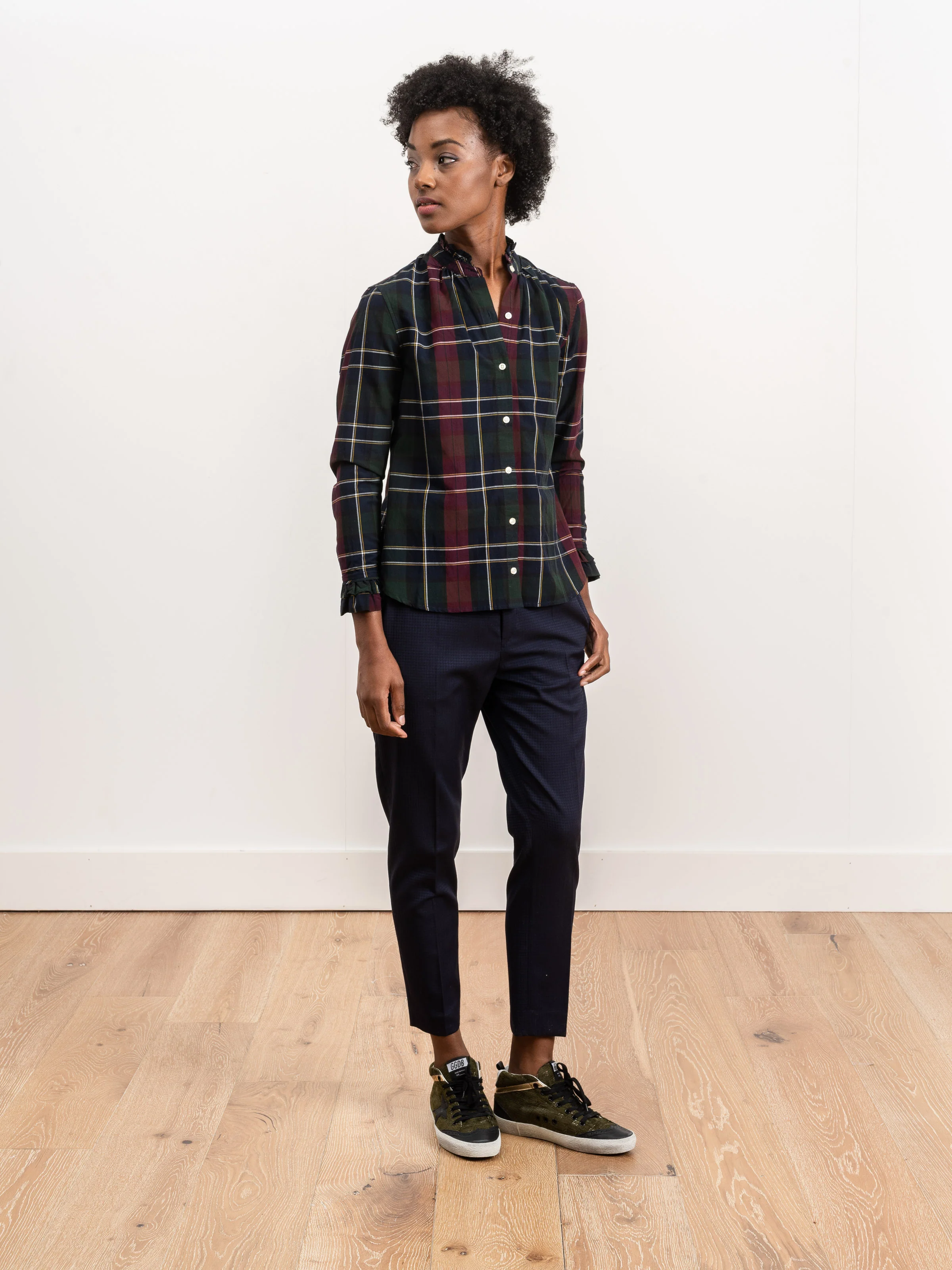 caroline blouse - wine plaid - Image 2