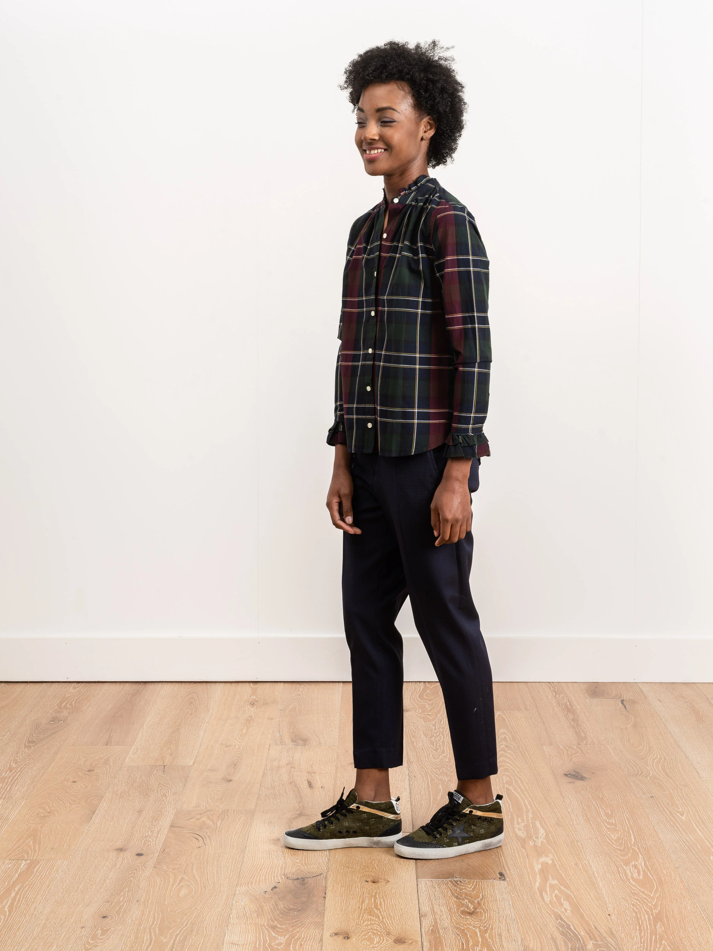 caroline blouse - wine plaid - Image 3