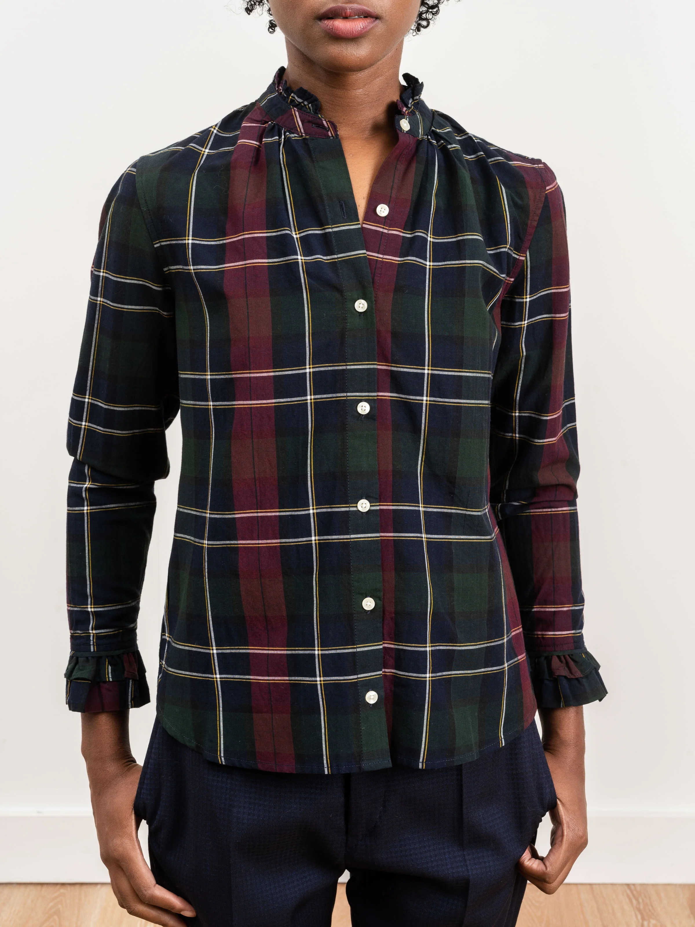 caroline blouse - wine plaid - Image 5