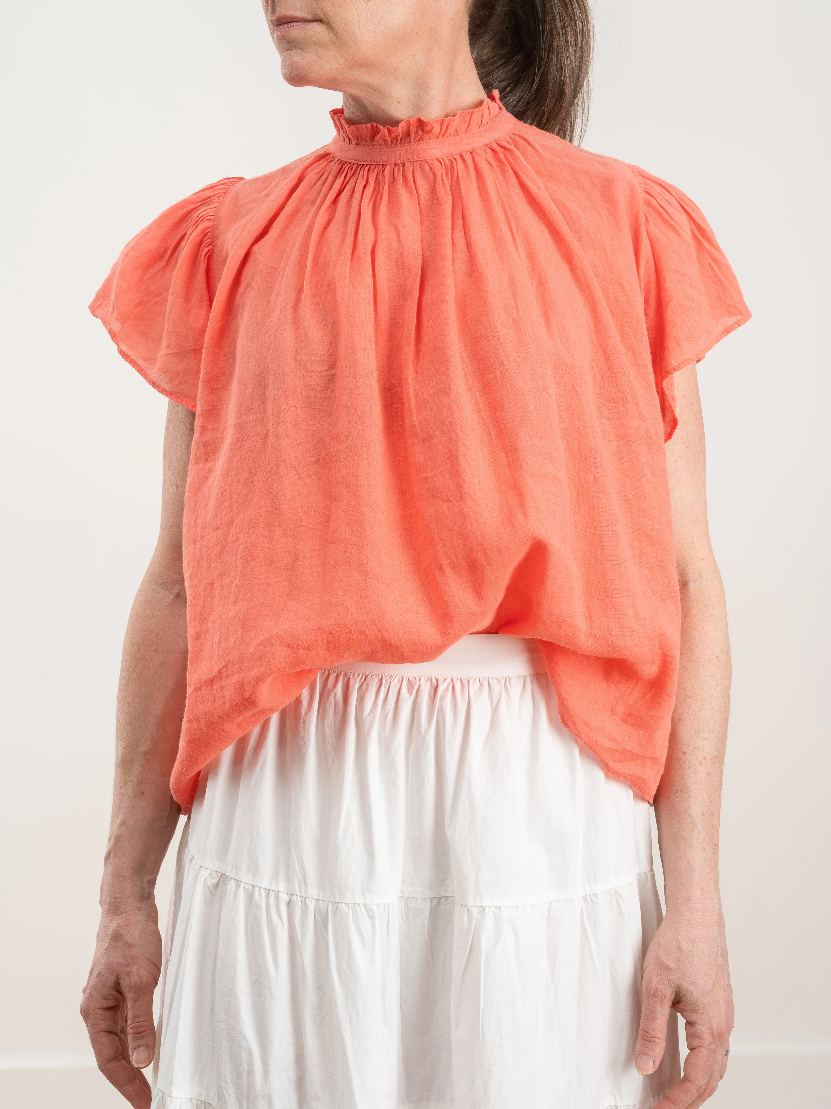 carla blouse - coral - Image 2