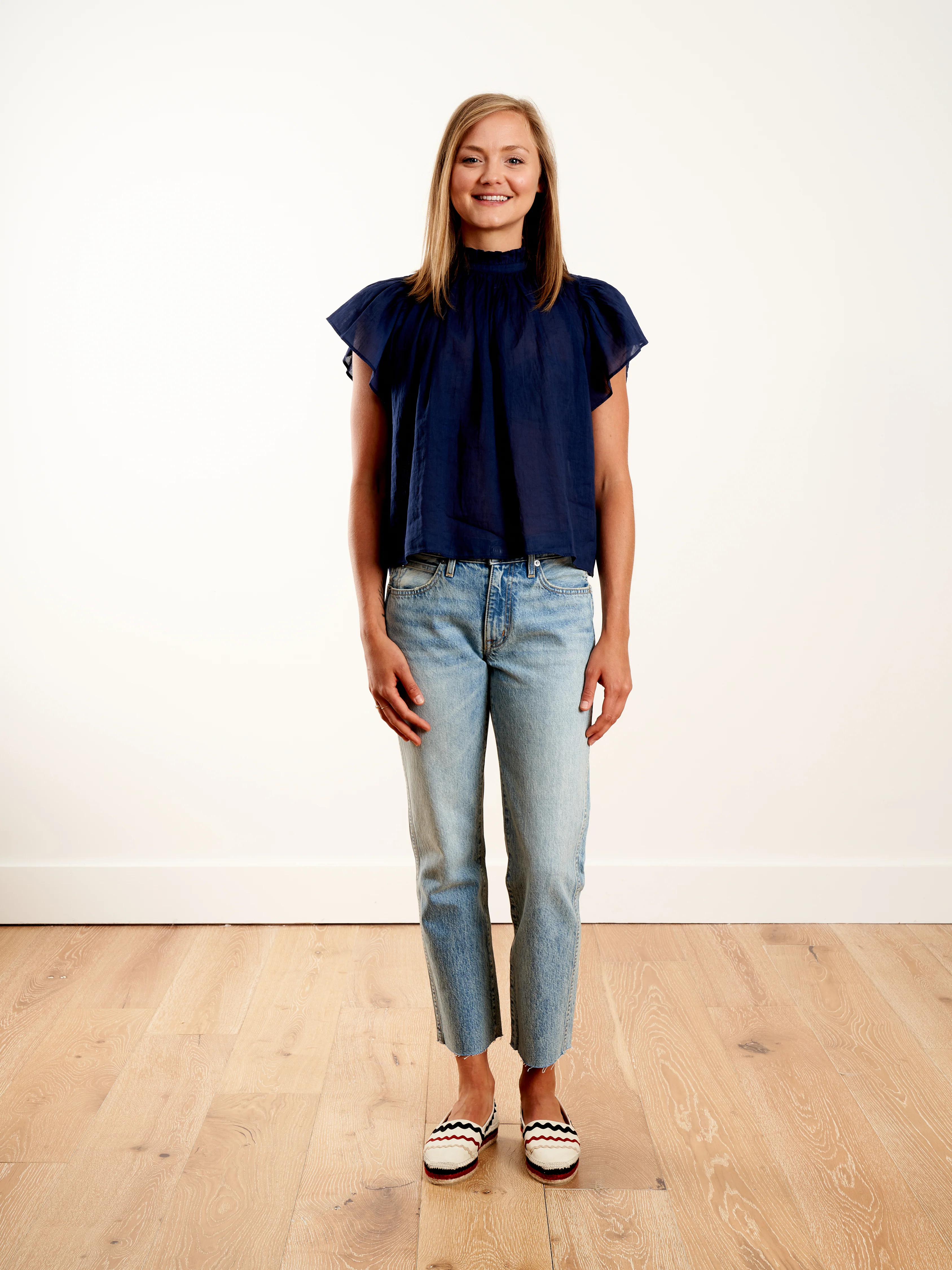 carla highneck shirt - navy - Image 2