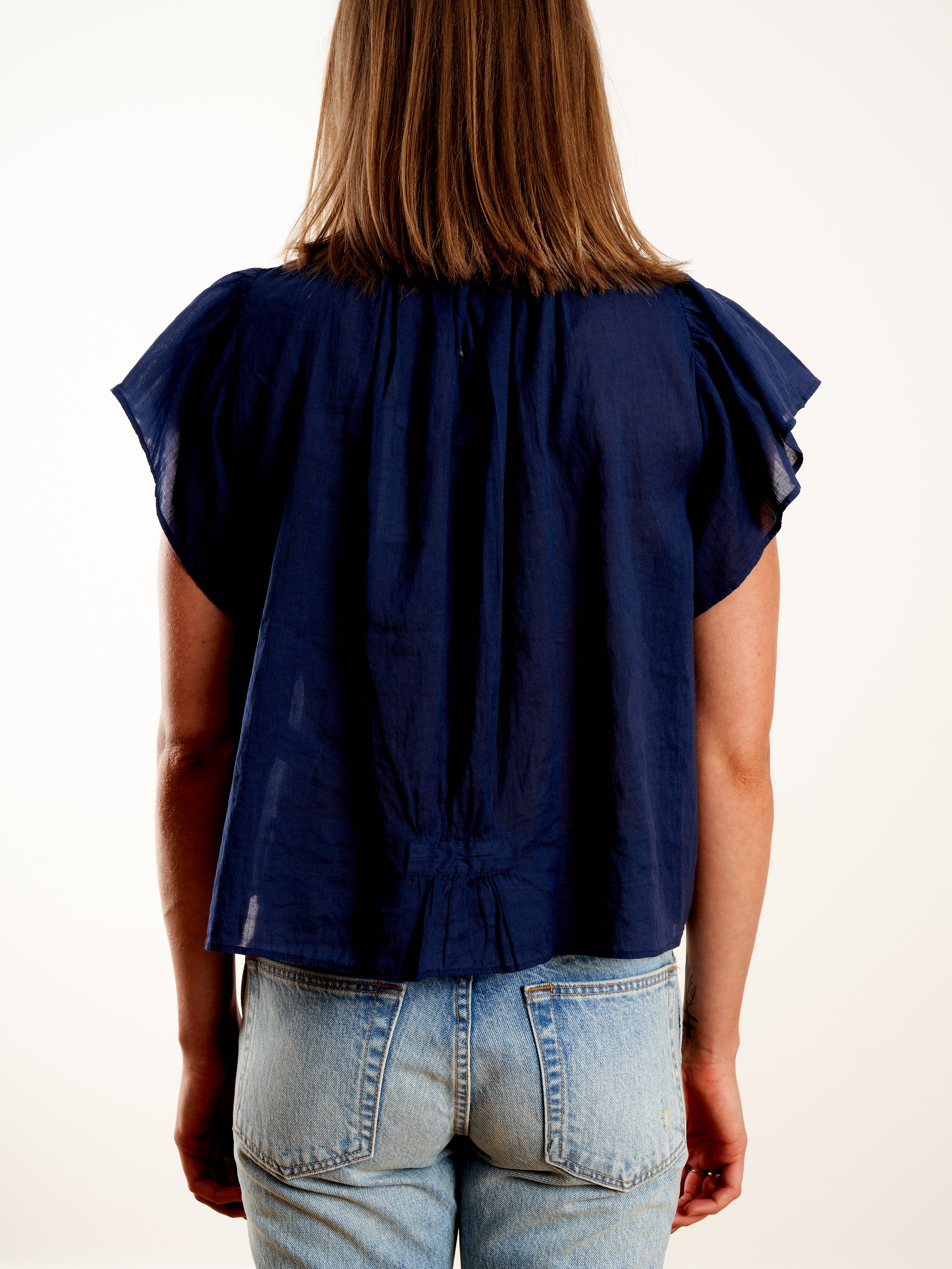 carla highneck shirt - navy - Image 5