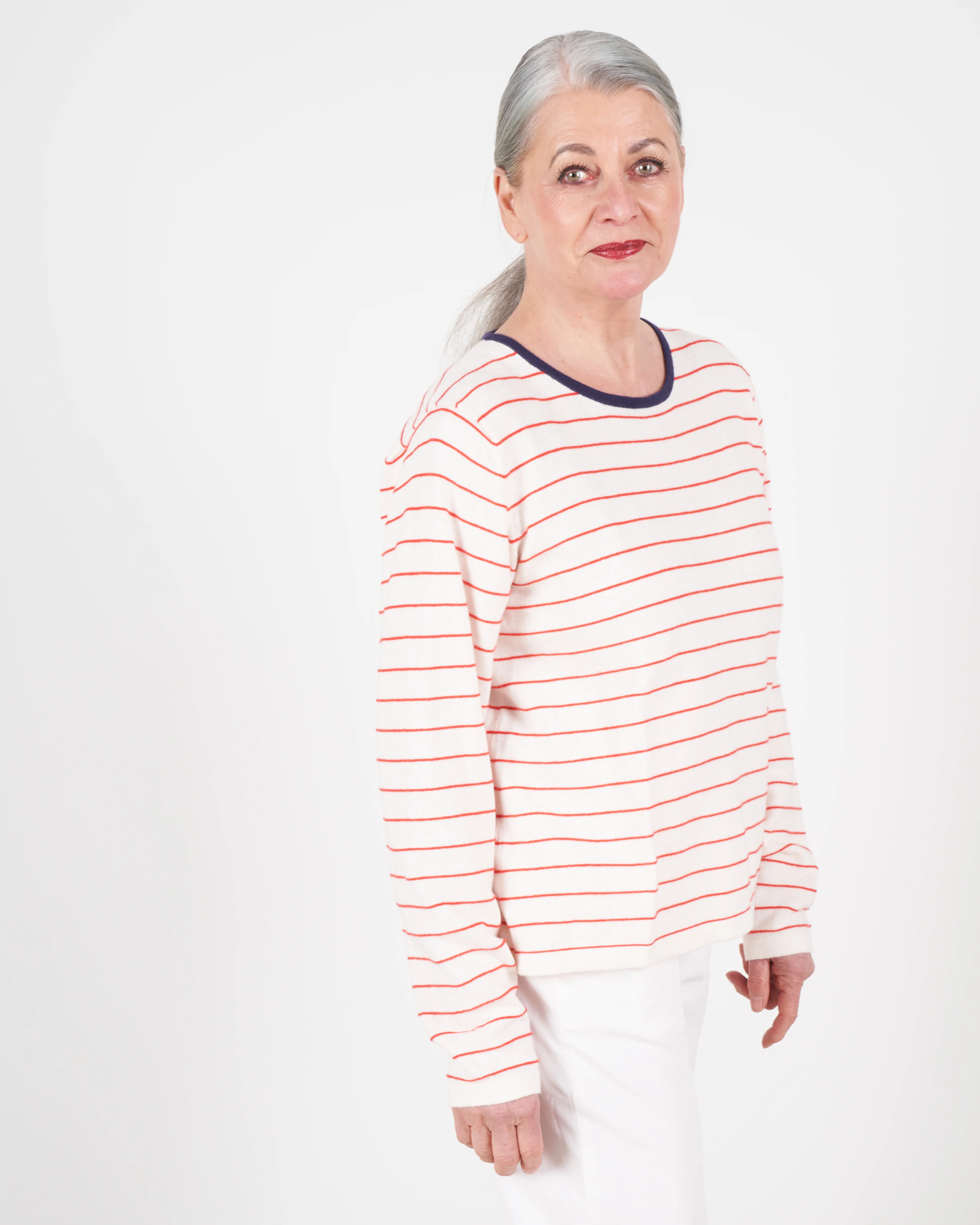 saylor sweater - white/red stripe - Image 3