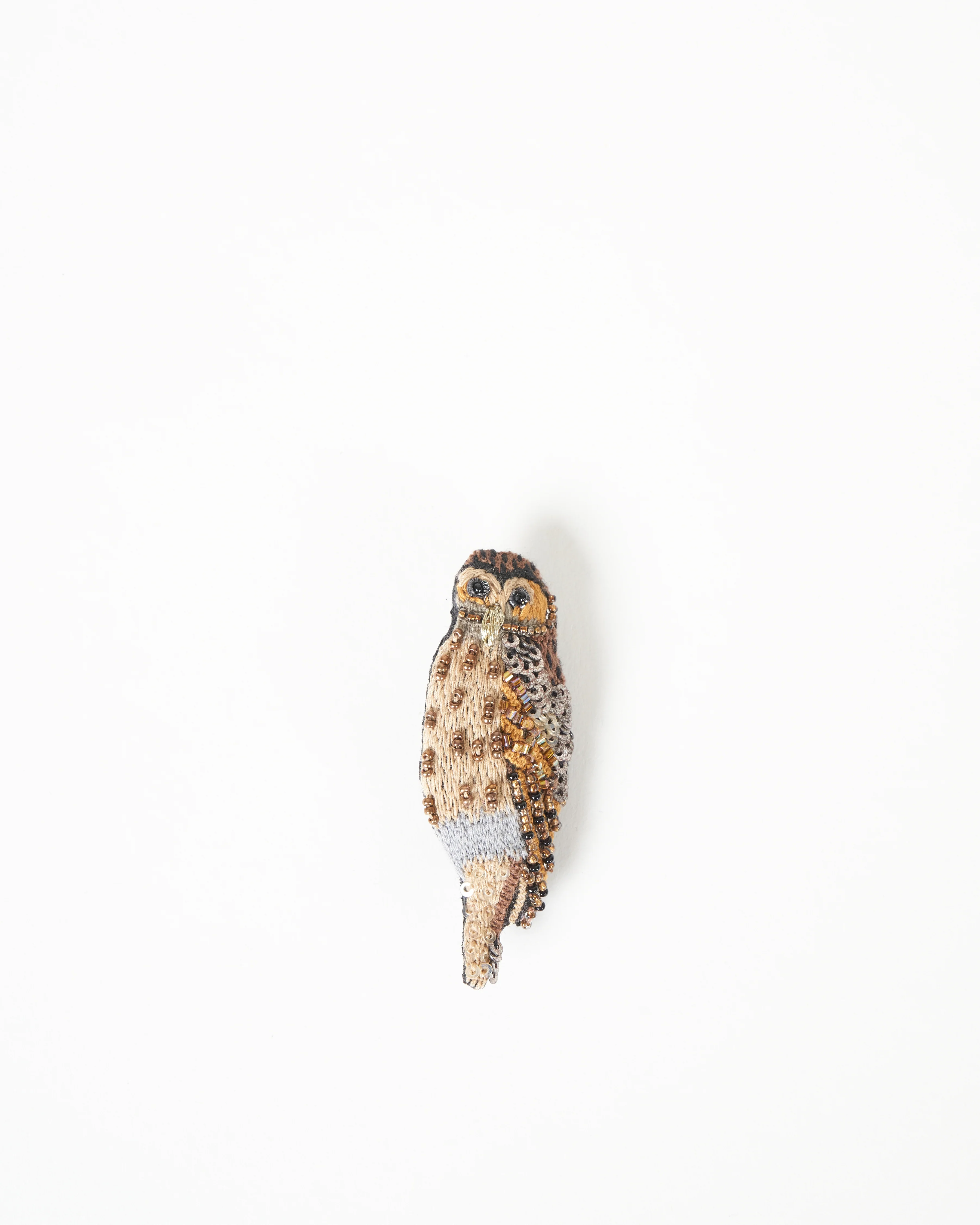 barred owl brooch pin - multi - Image 3