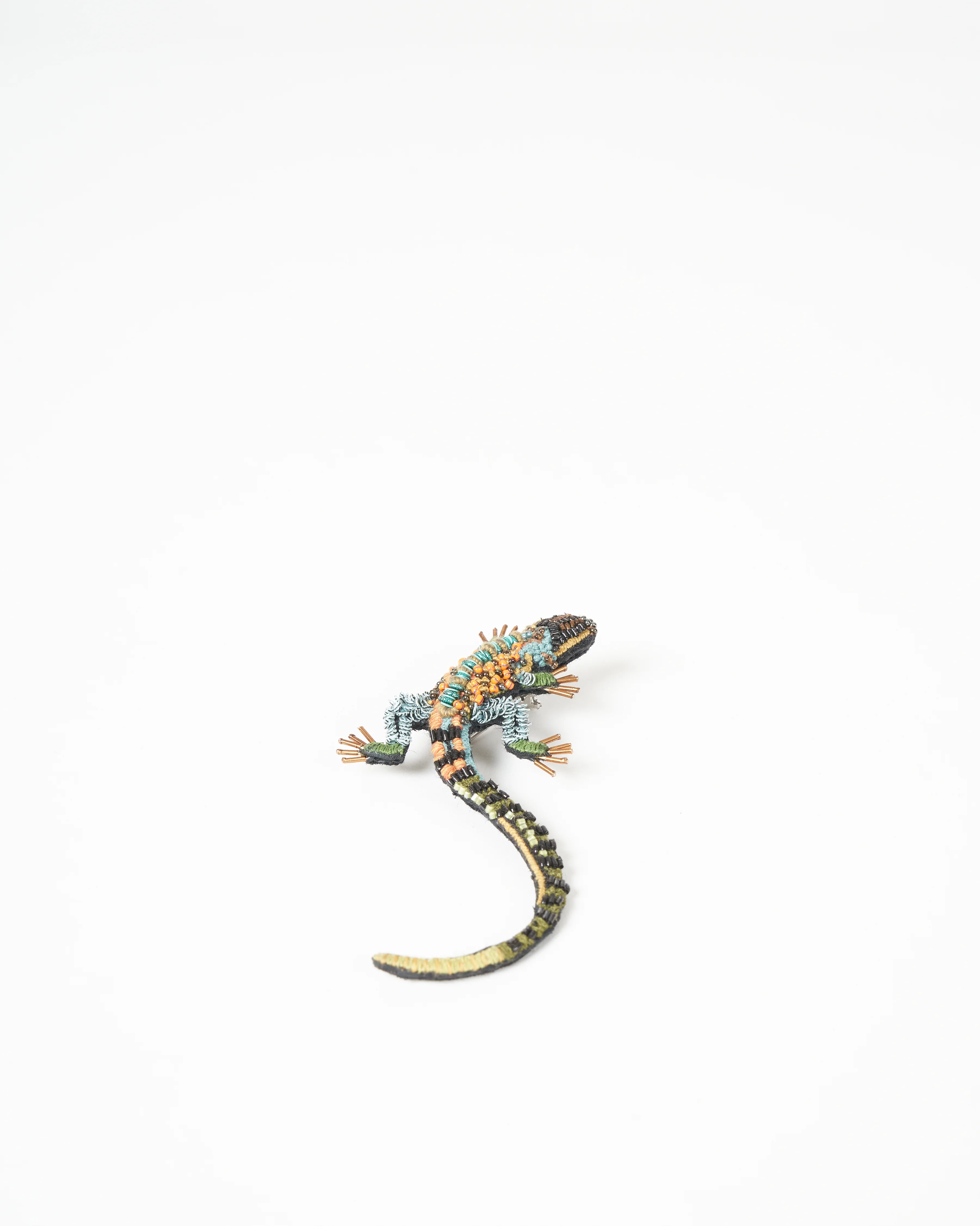 caiman lizard brooch pin - Image 2