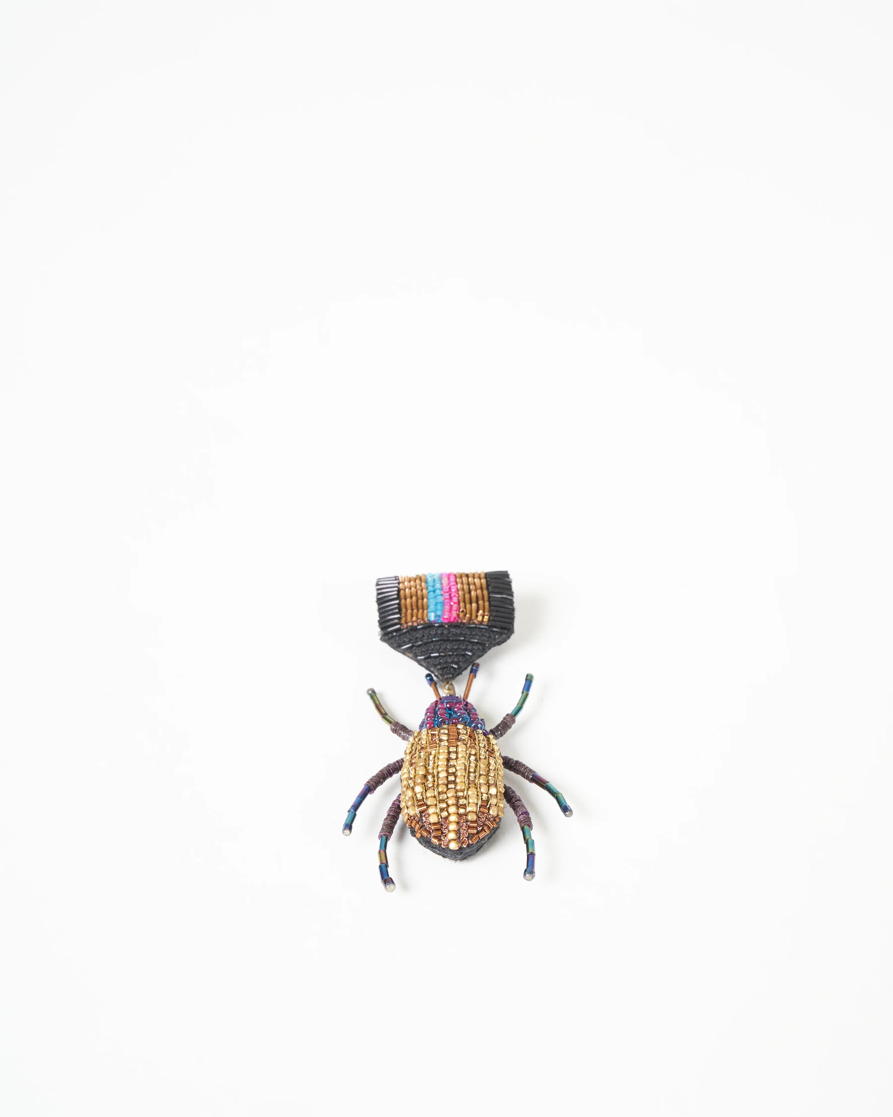 gold beetle honor medal brooch - multi - Image 2