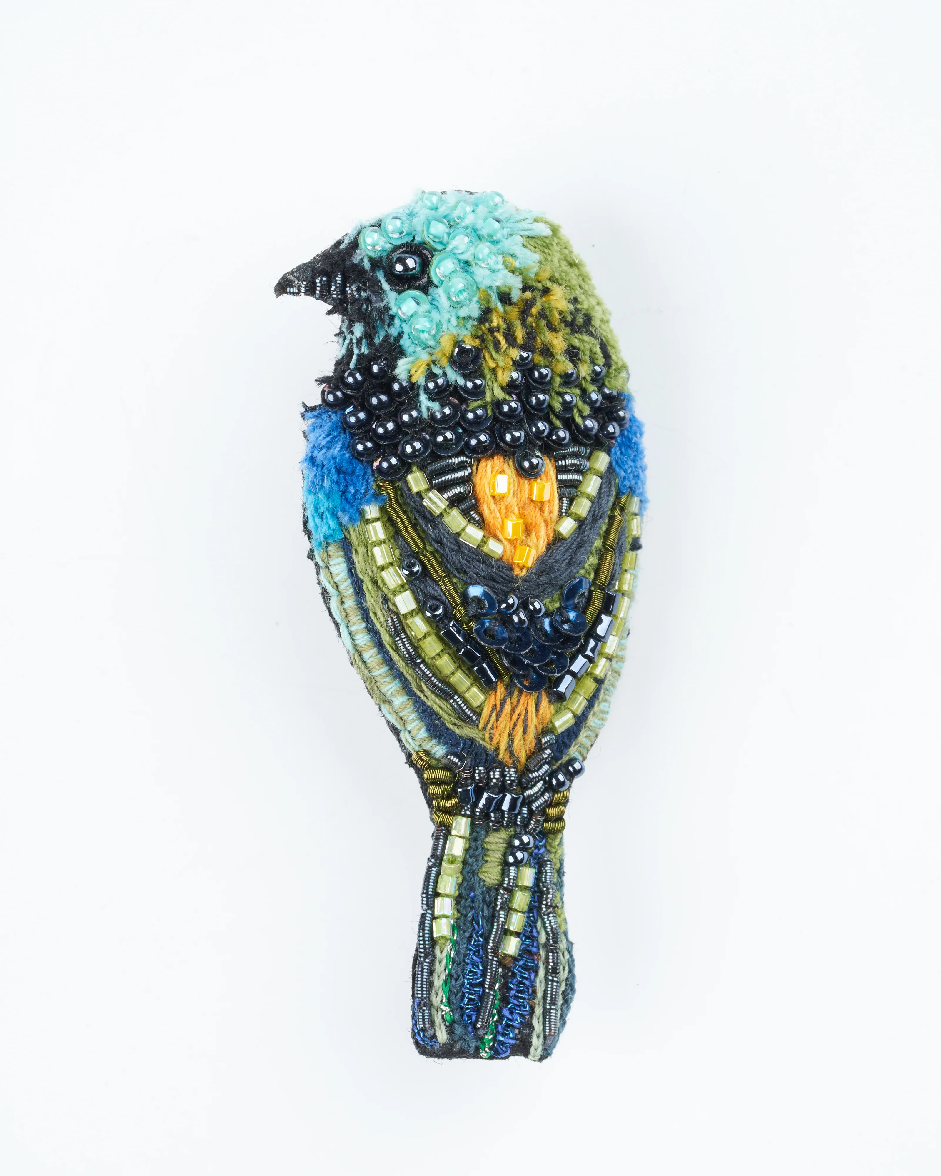 green headed tanager brooch pin - embroidery - Image 2