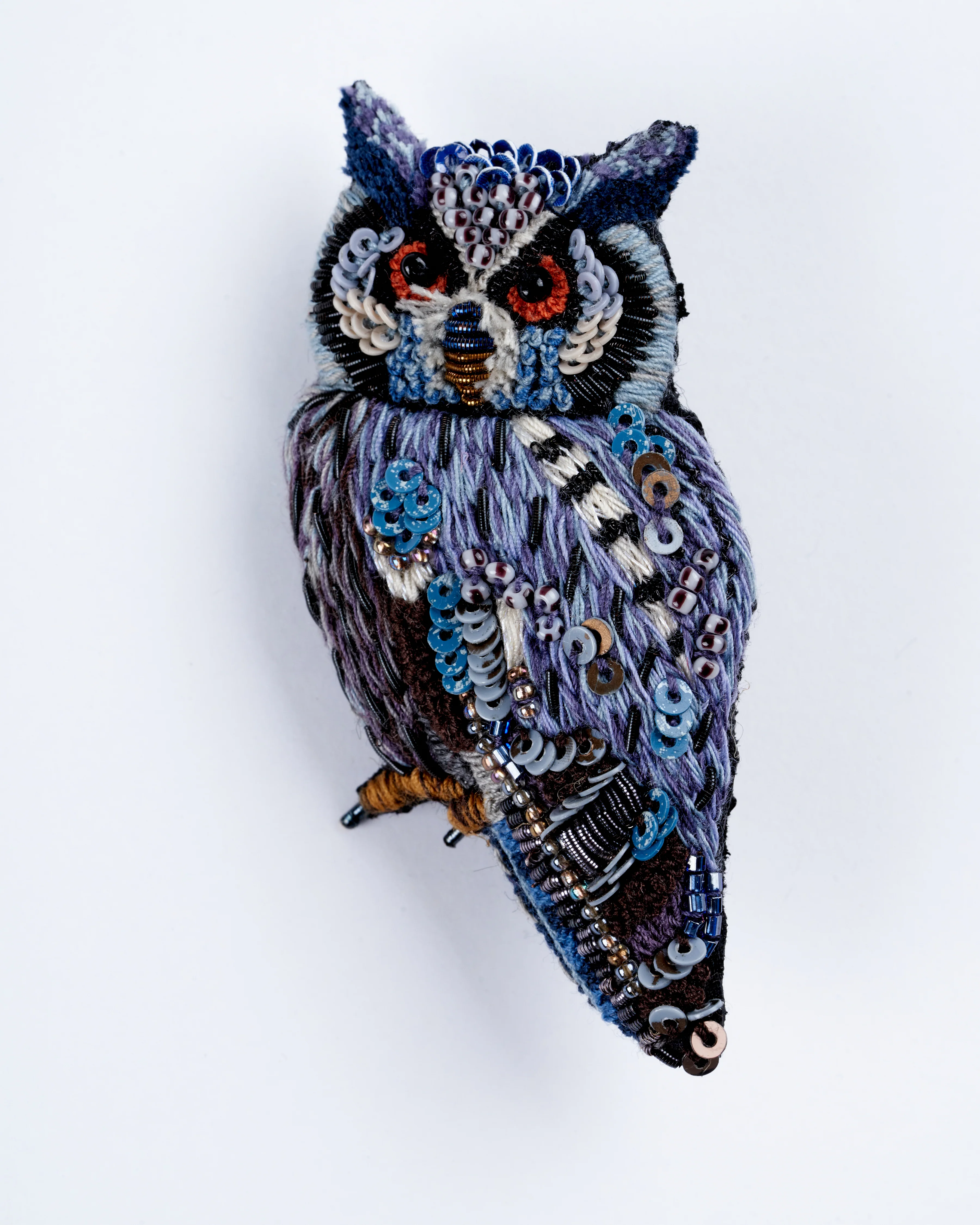 southern white face owl brooch