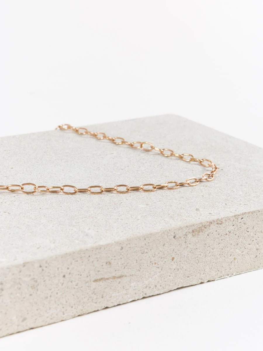 18k rose gold petite chain necklace - Image 2