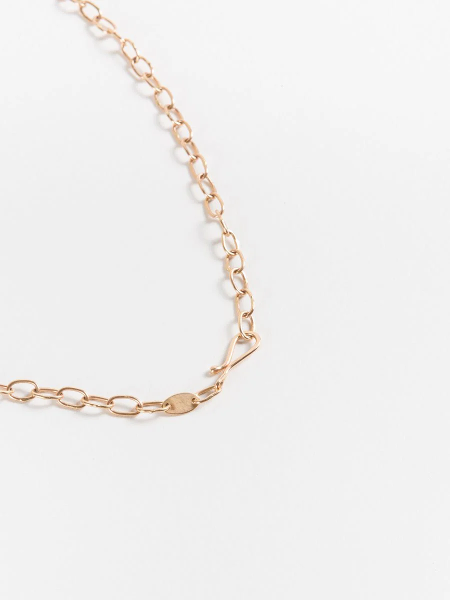 18k rose gold petite chain necklace - Image 3