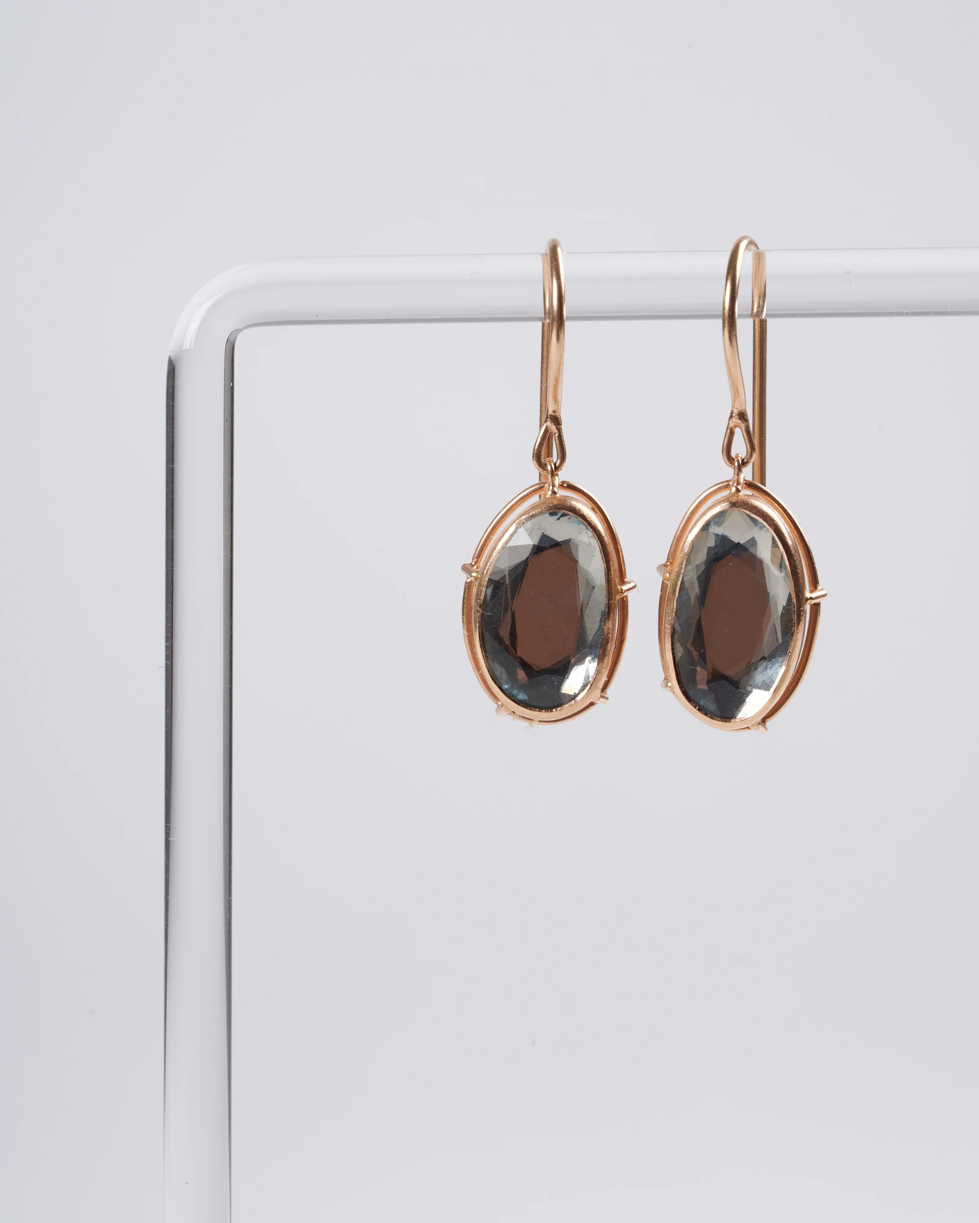 aquamarine drop earrings - gold and blue - Image 3