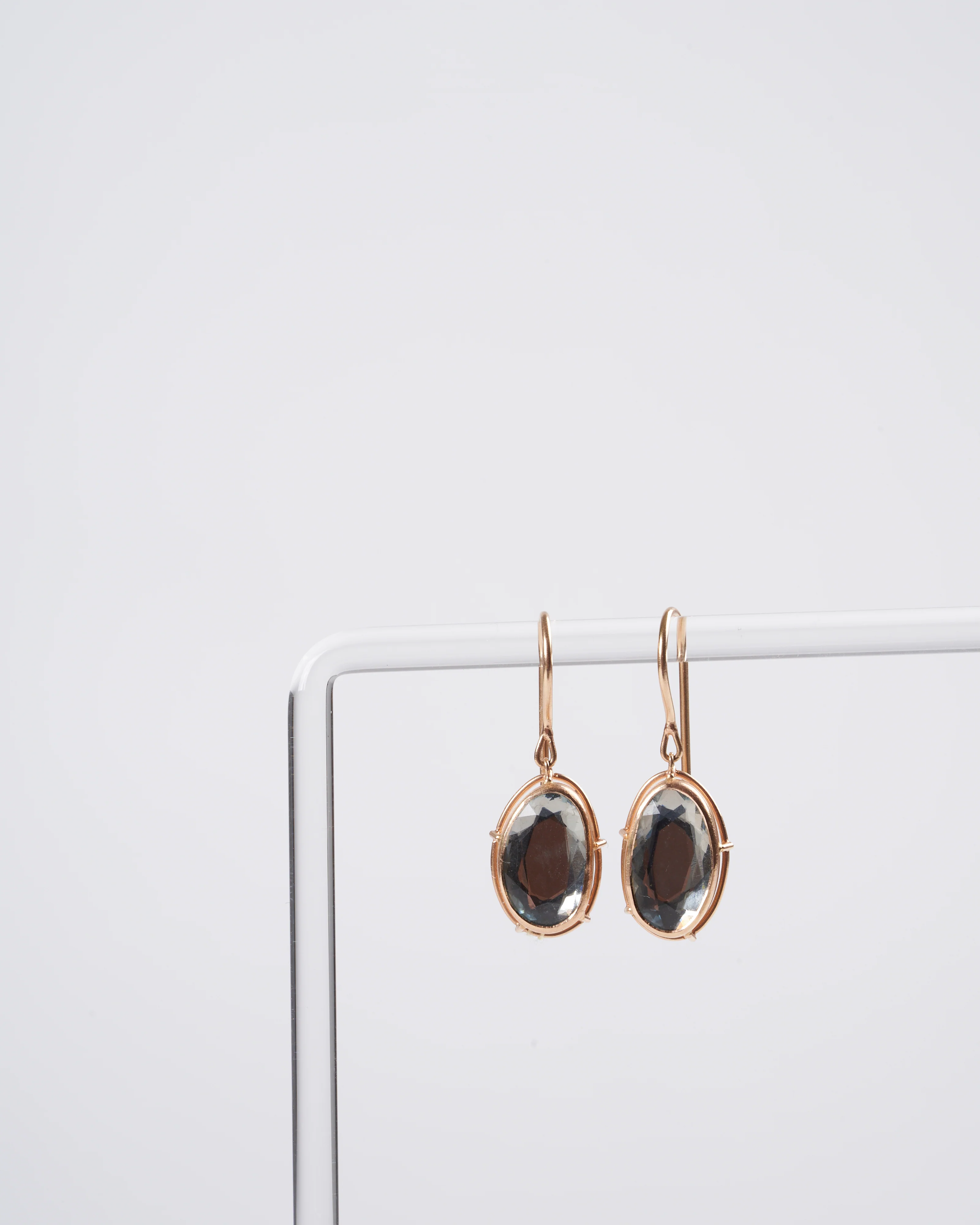 aquamarine drop earrings - gold and blue - Image 4