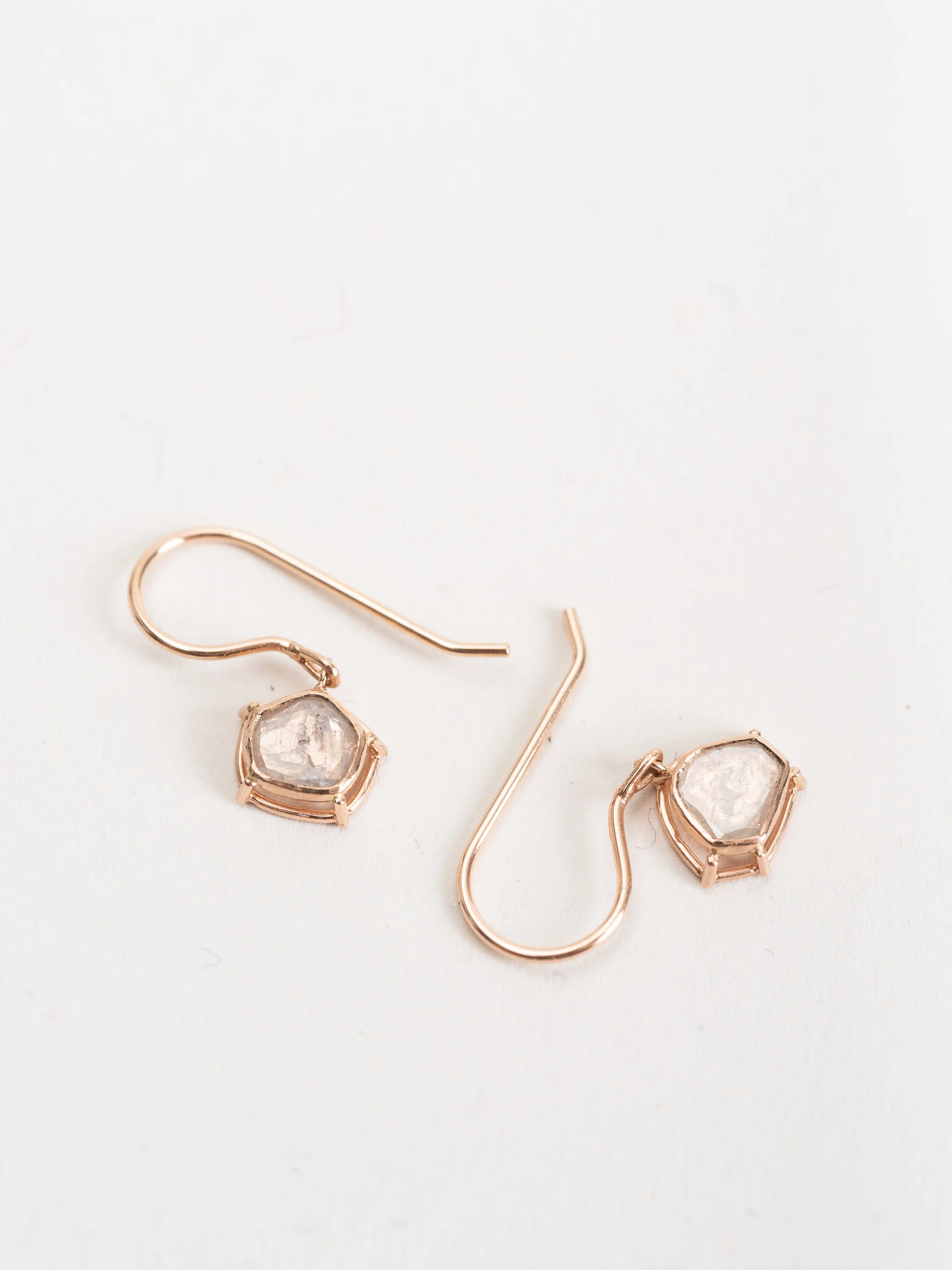 diamond slice drop earrings - Image 2