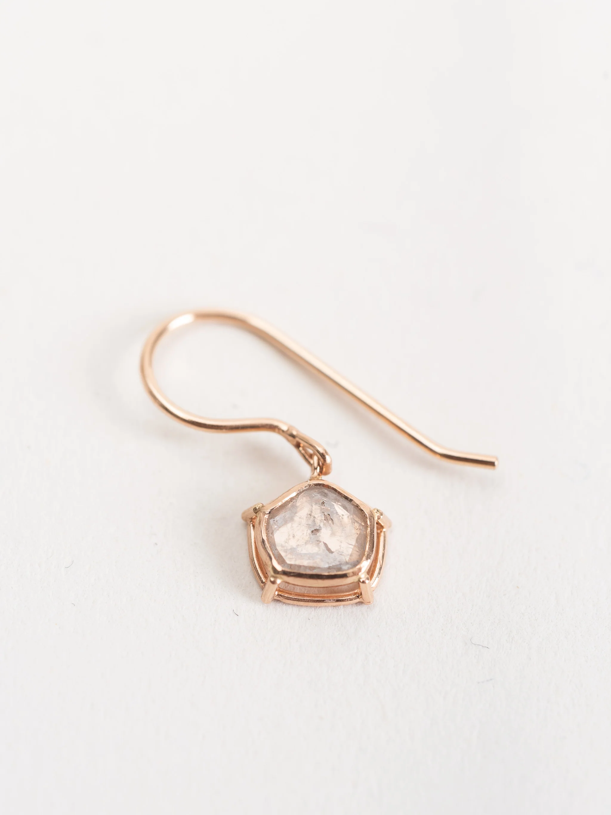 diamond slice drop earrings - Image 3