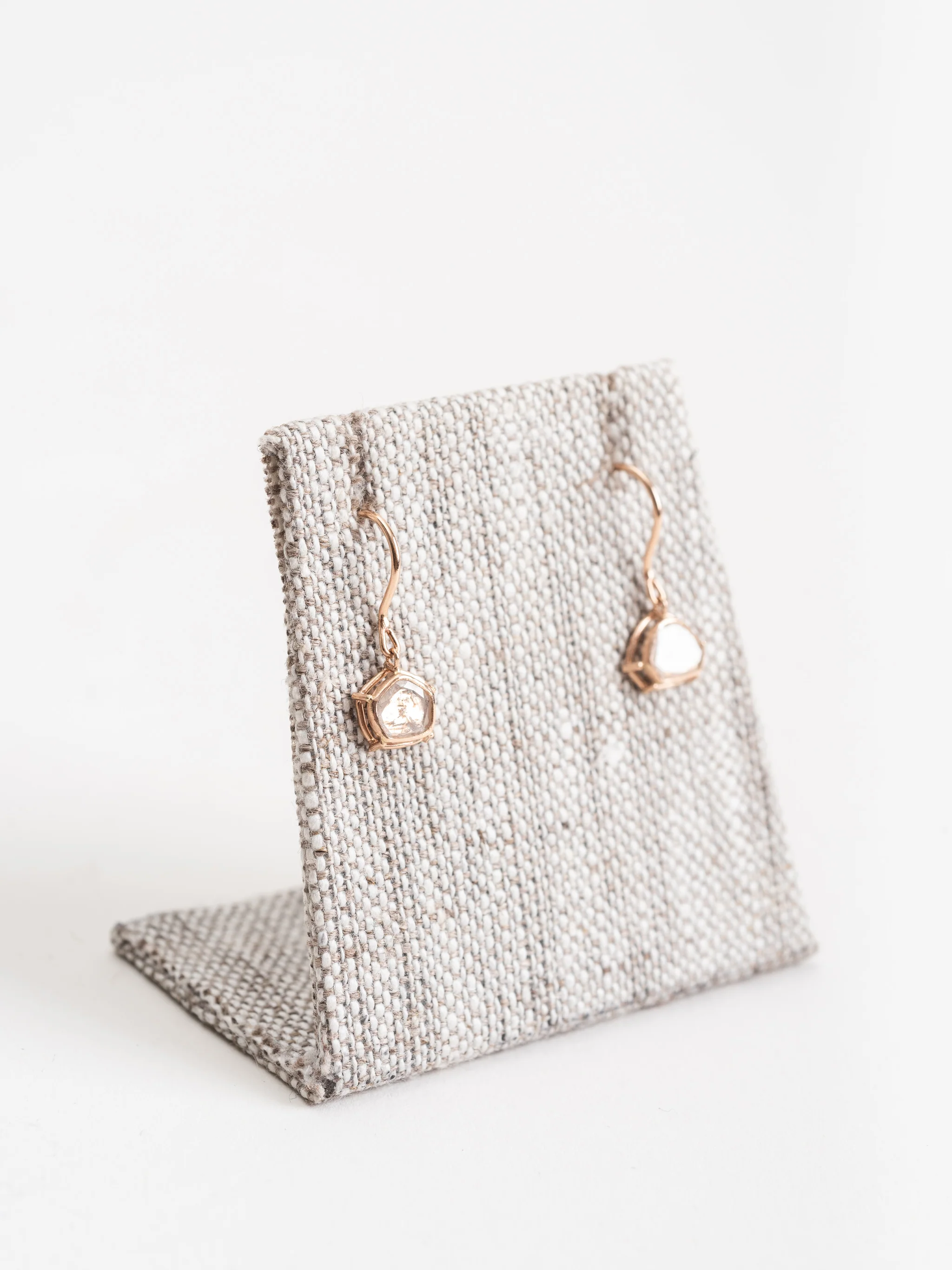 diamond slice drop earrings - Image 4