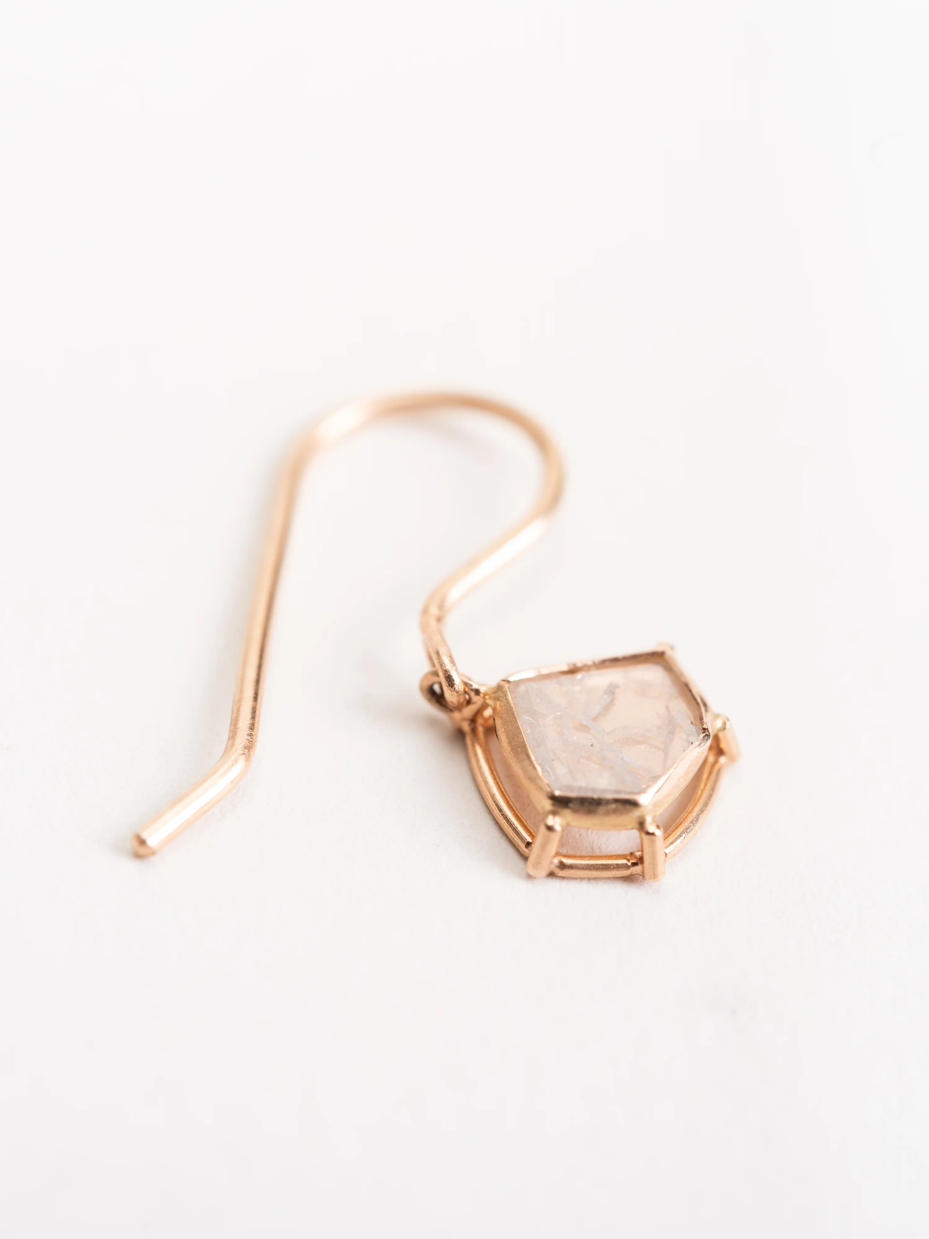 diamond slice earrings - rose gold - Image 3