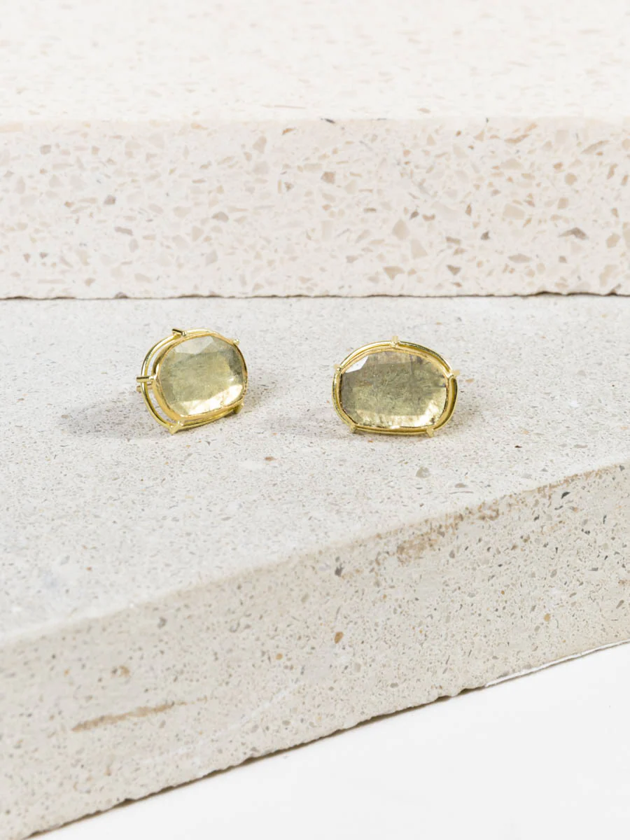 diamond slice earrings