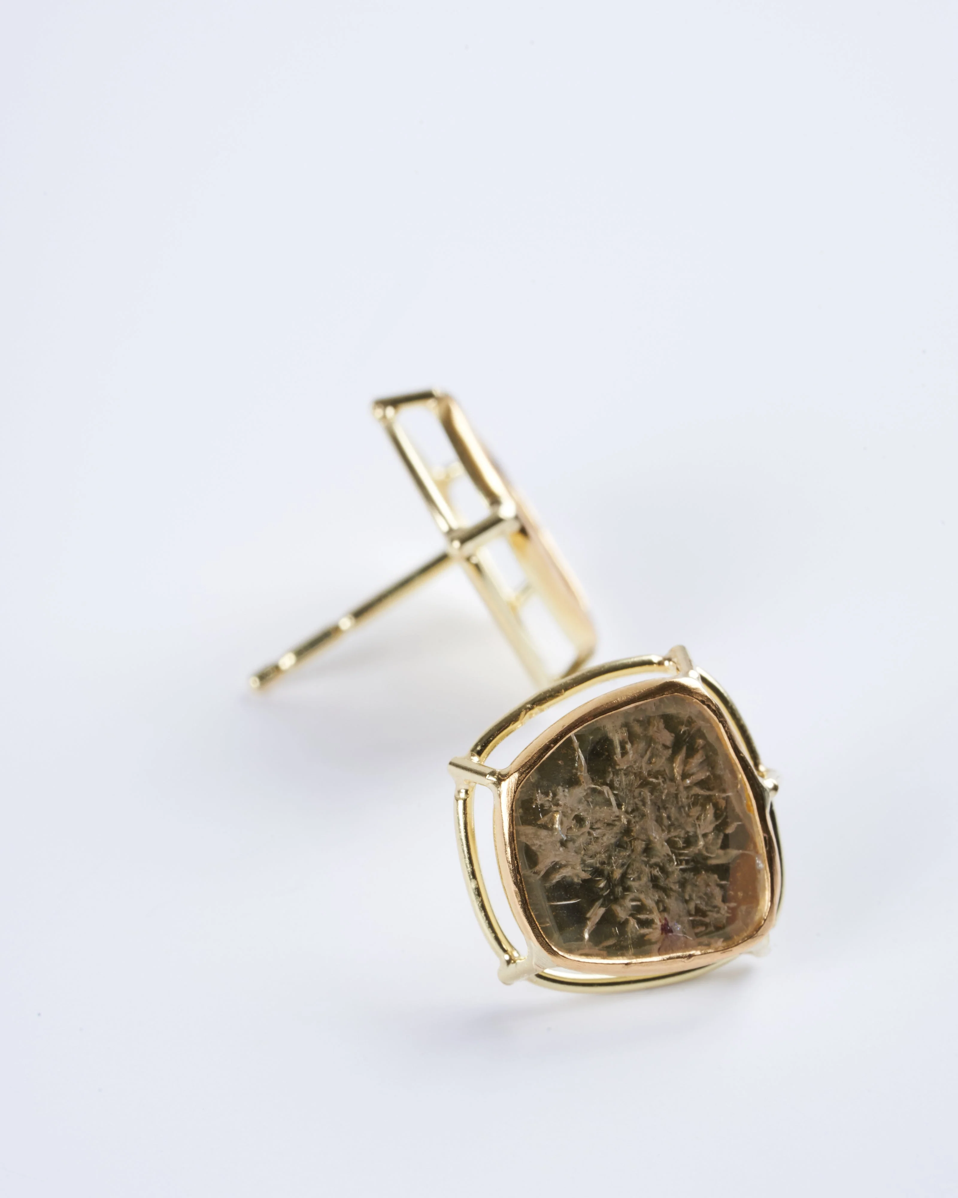 diamond slice earrings, 18k/22k yellow gold - gold - Image 4