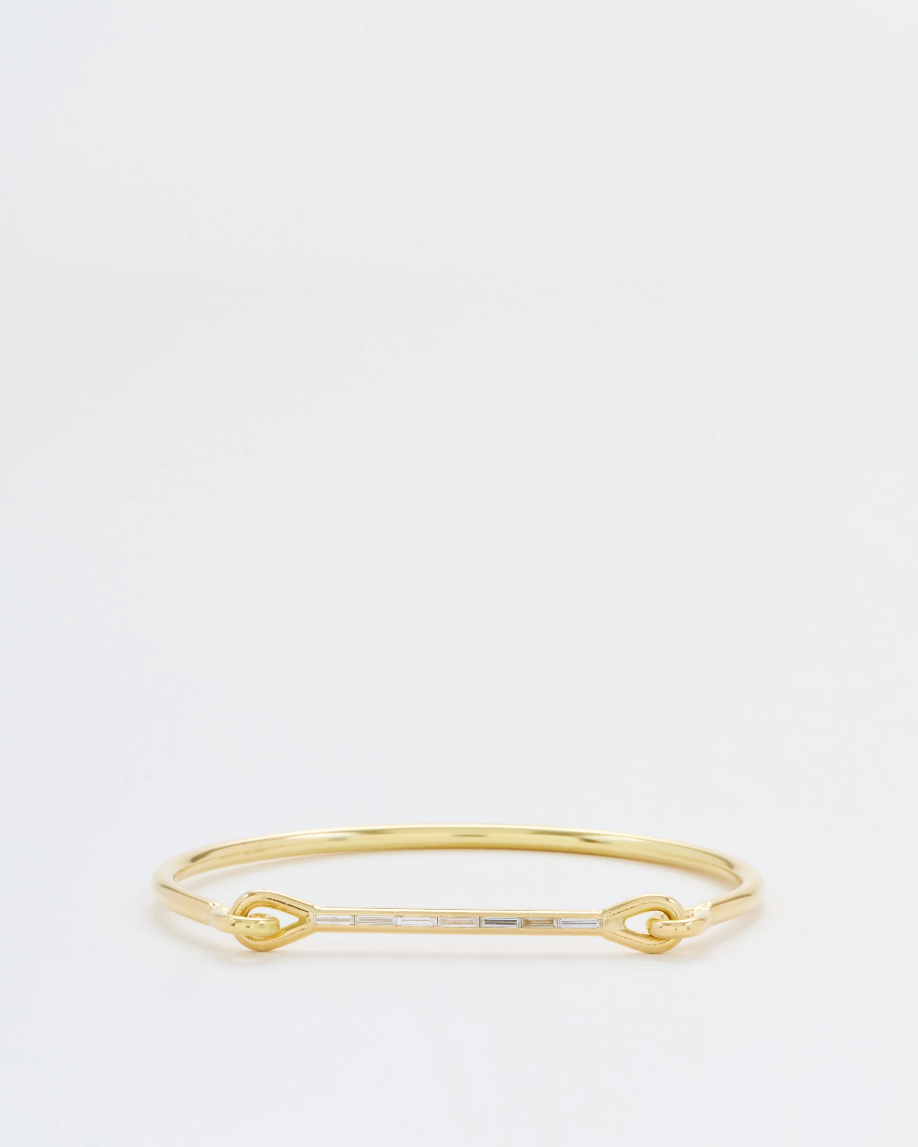 needle eye cuff with baguette diamonds
