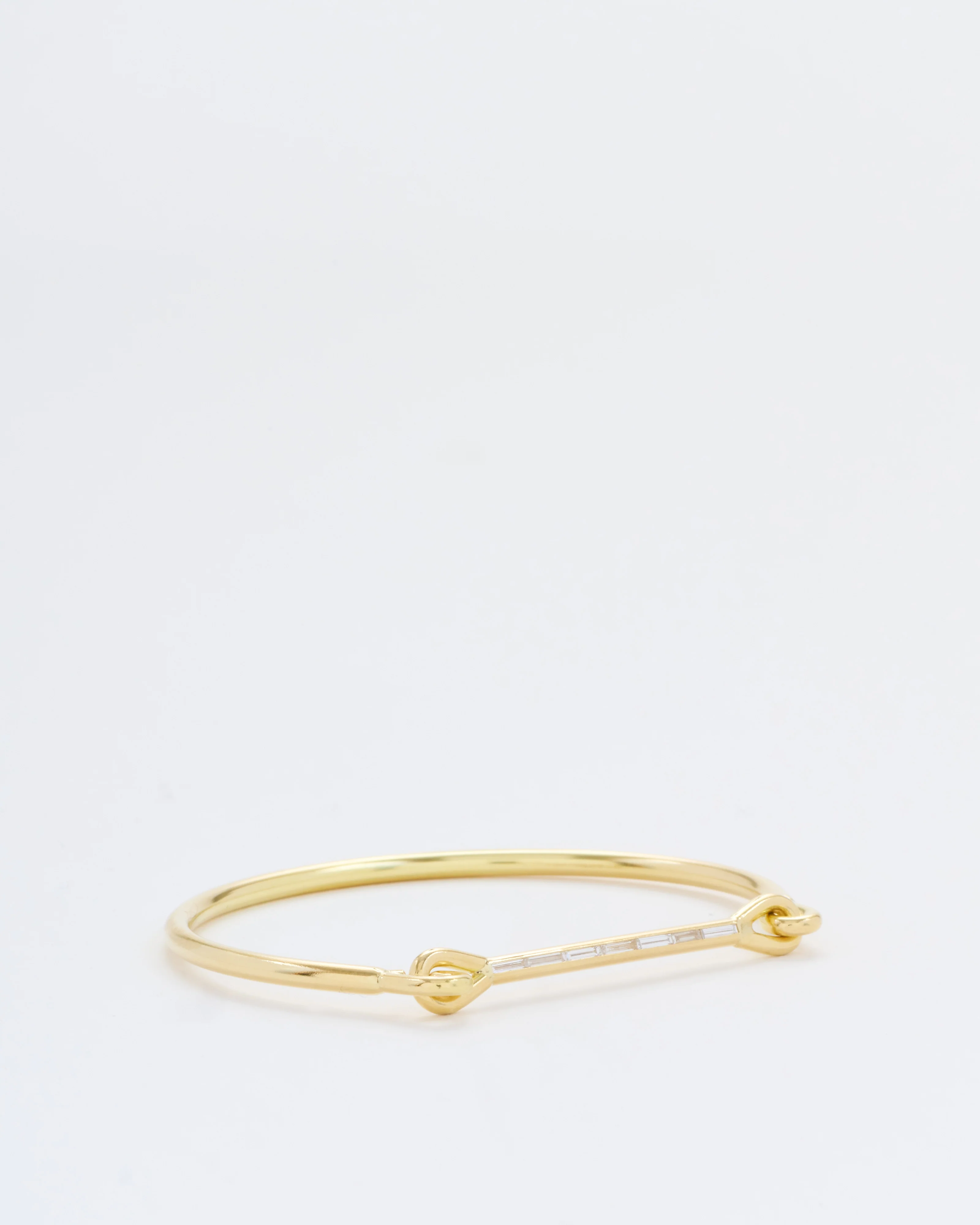 needle eye cuff with baguette diamonds - Image 2