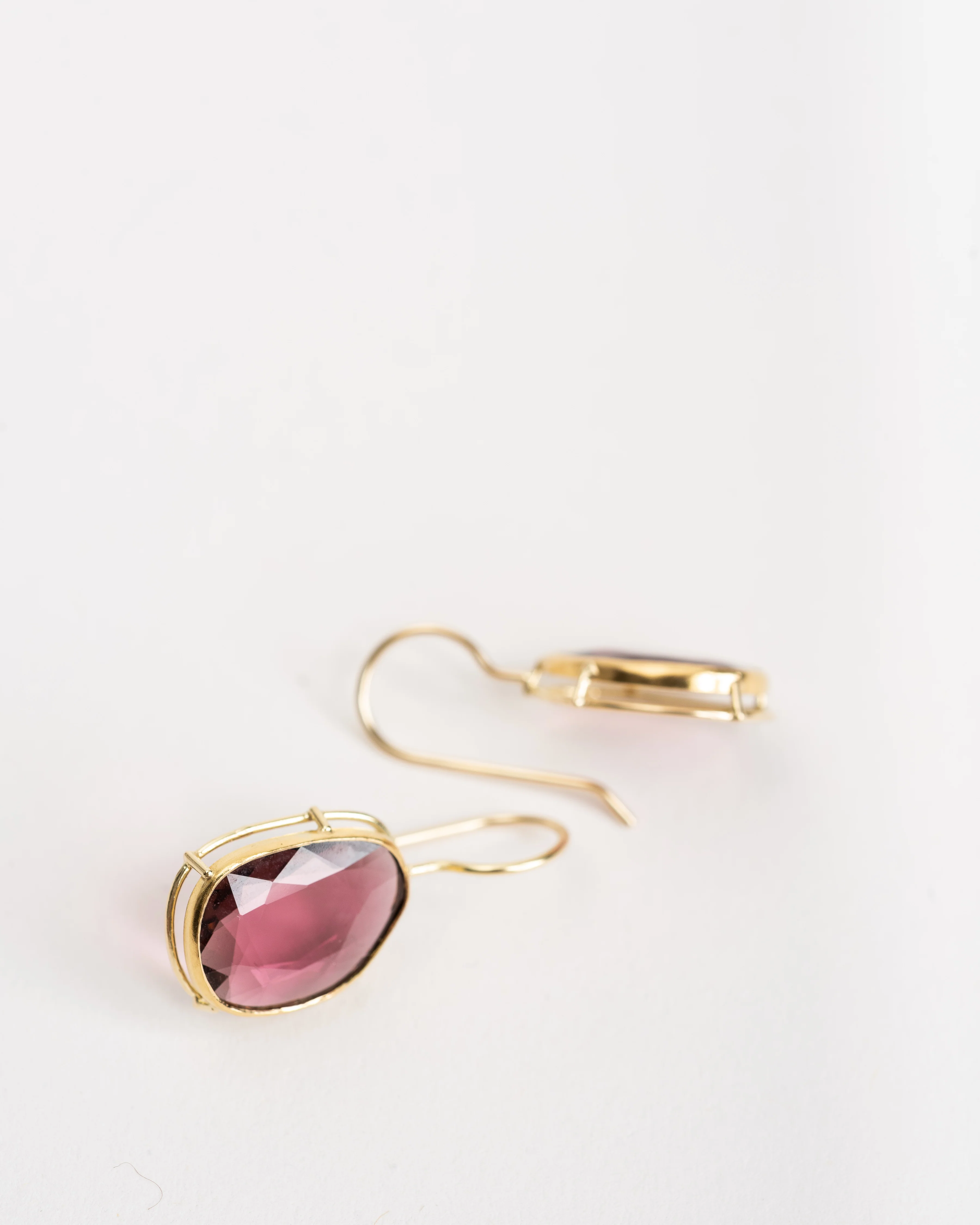 pink tourmaline drop earrings - Image 2