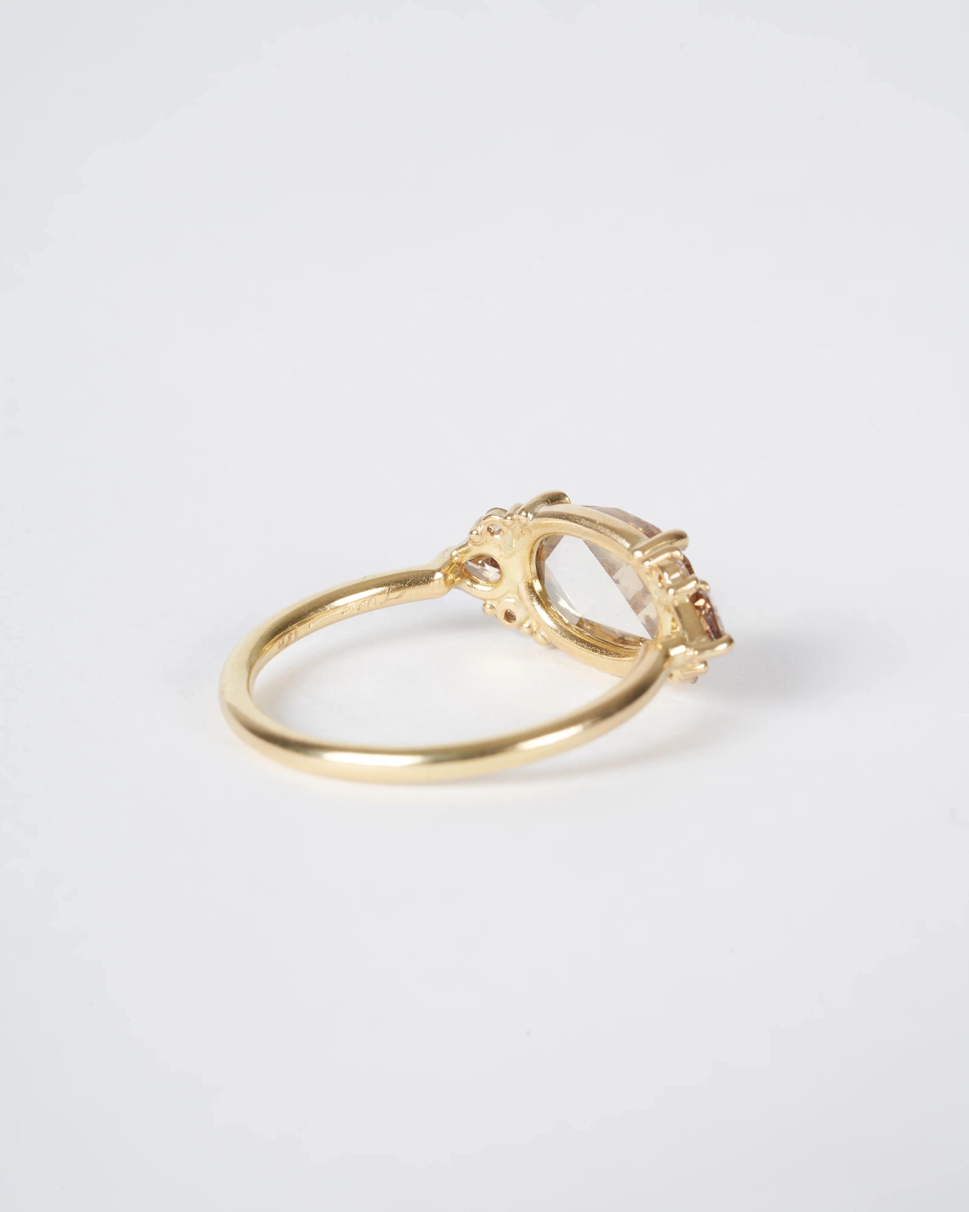 rose cut diamond cluster ring - gold - Image 4