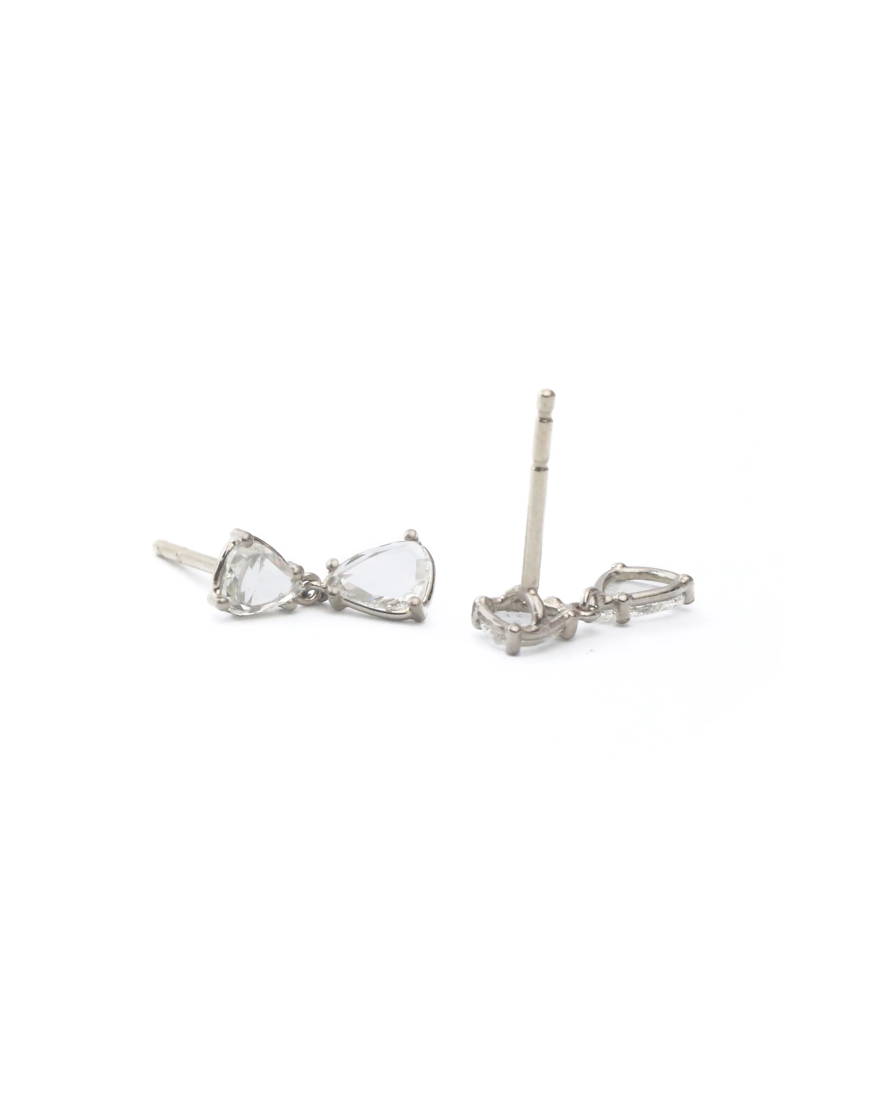 rose cut diamond drop earrings - Image 2