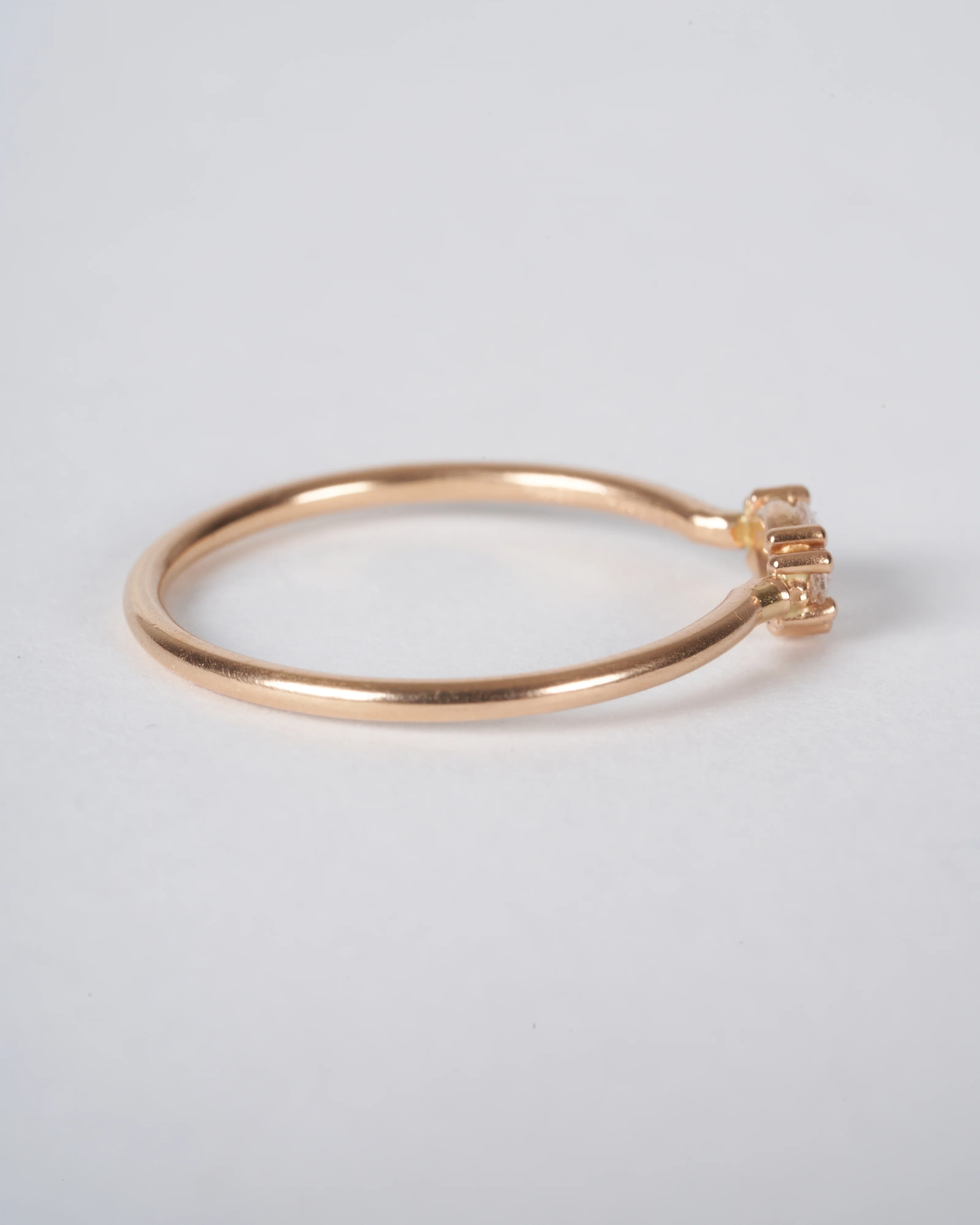 rose cut diamond solitaire - gold - Image 2