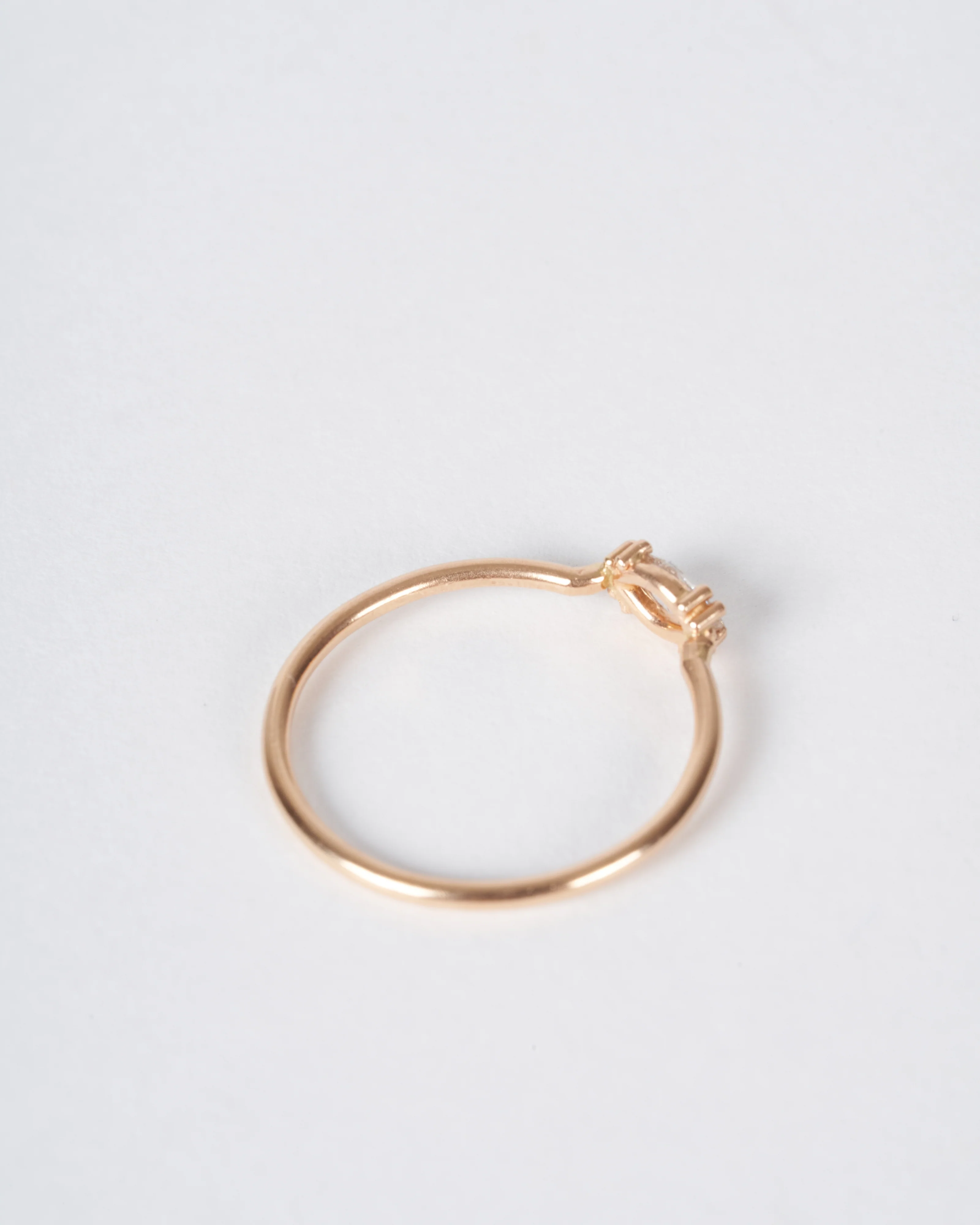 rose cut diamond solitaire - gold - Image 3