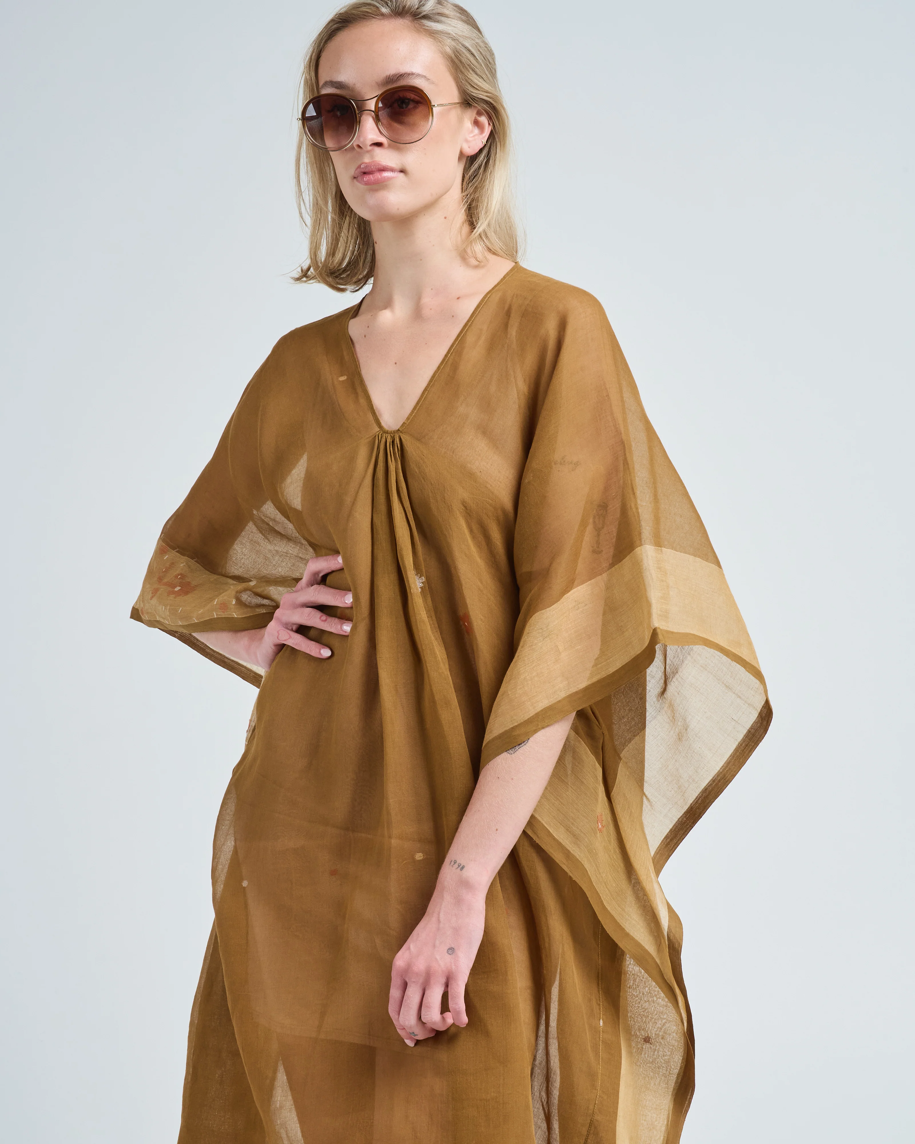 brown one of a kind caftan - Image 2