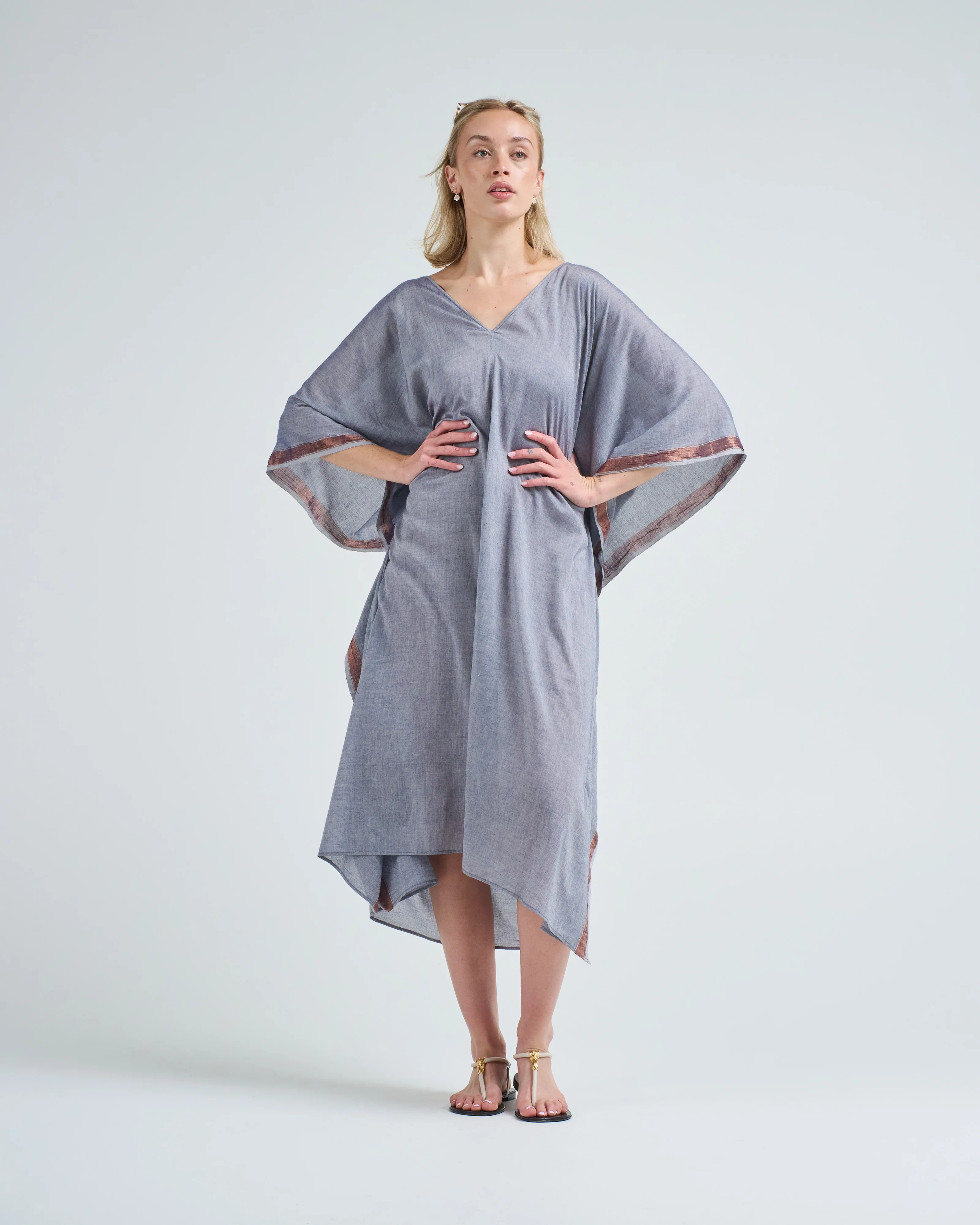 grey vneck caftan