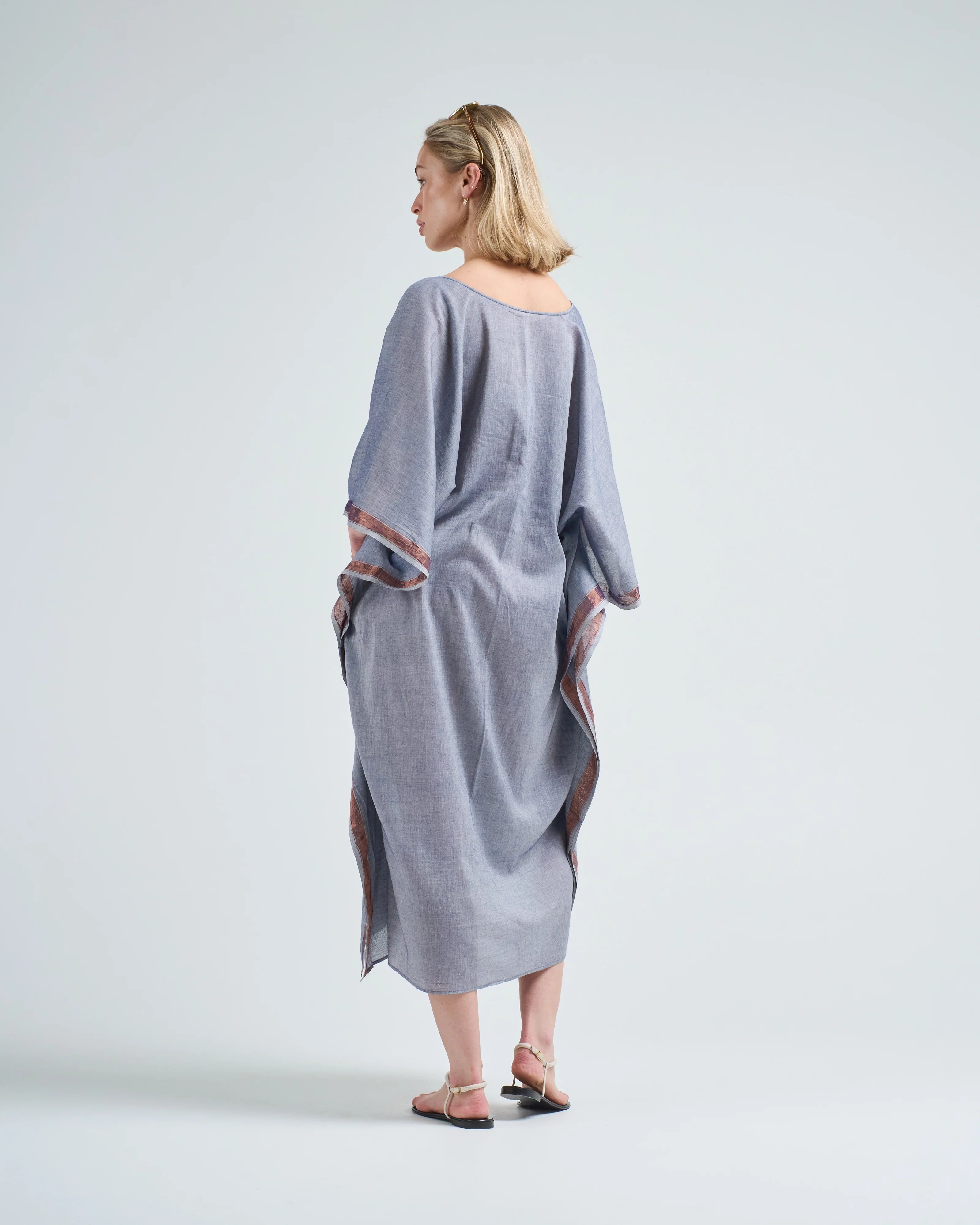 grey vneck caftan - Image 3