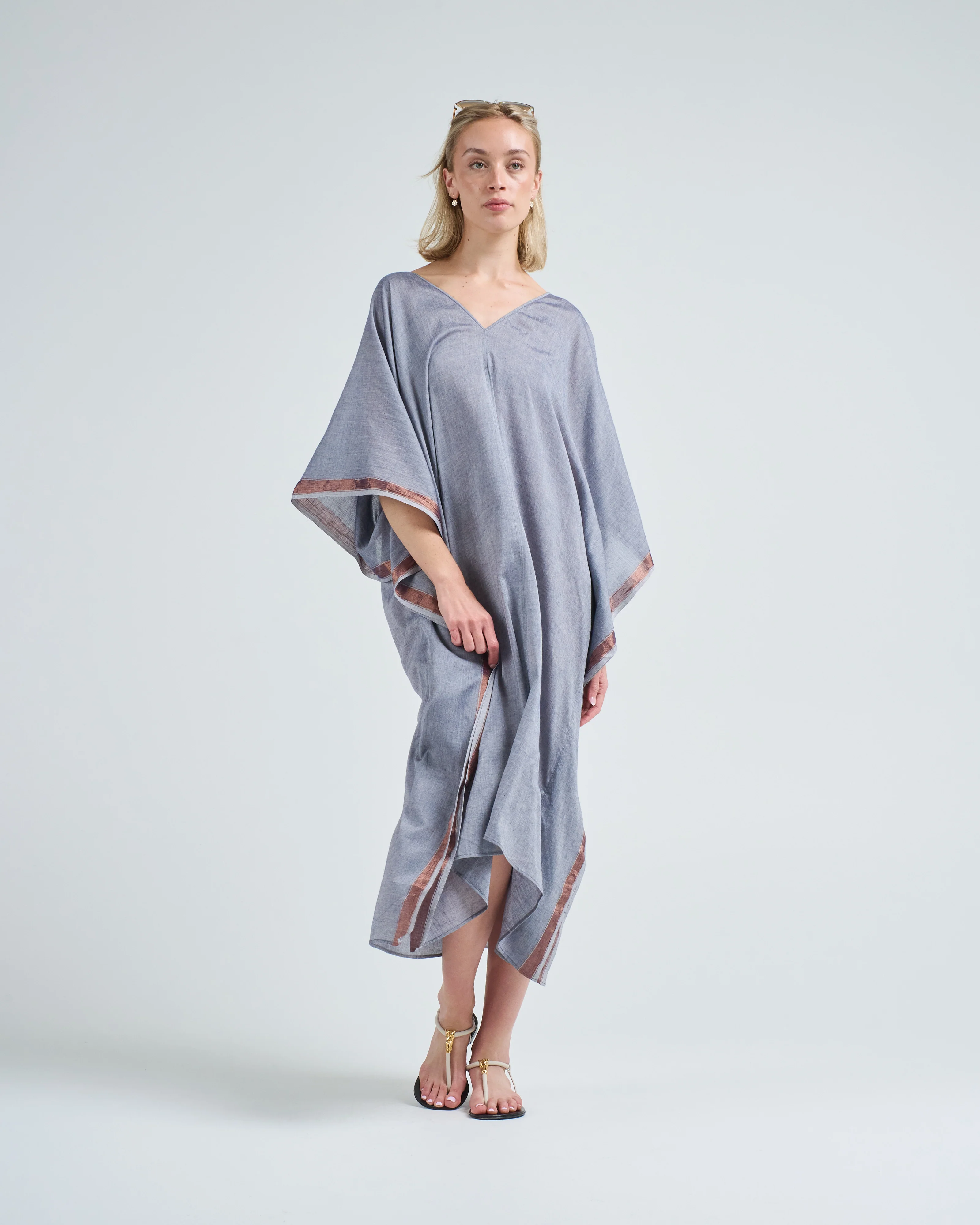 grey vneck caftan - Image 5
