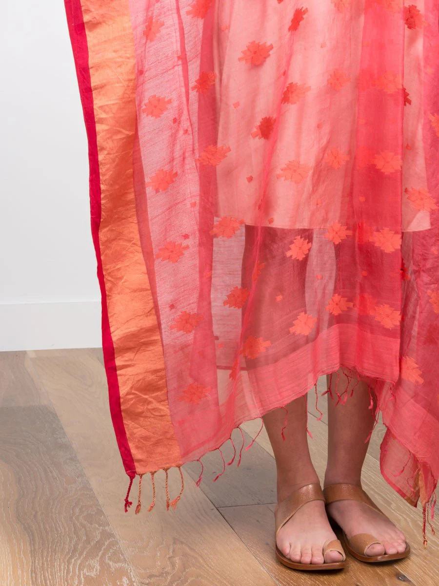 caftan dress - red - Image 5