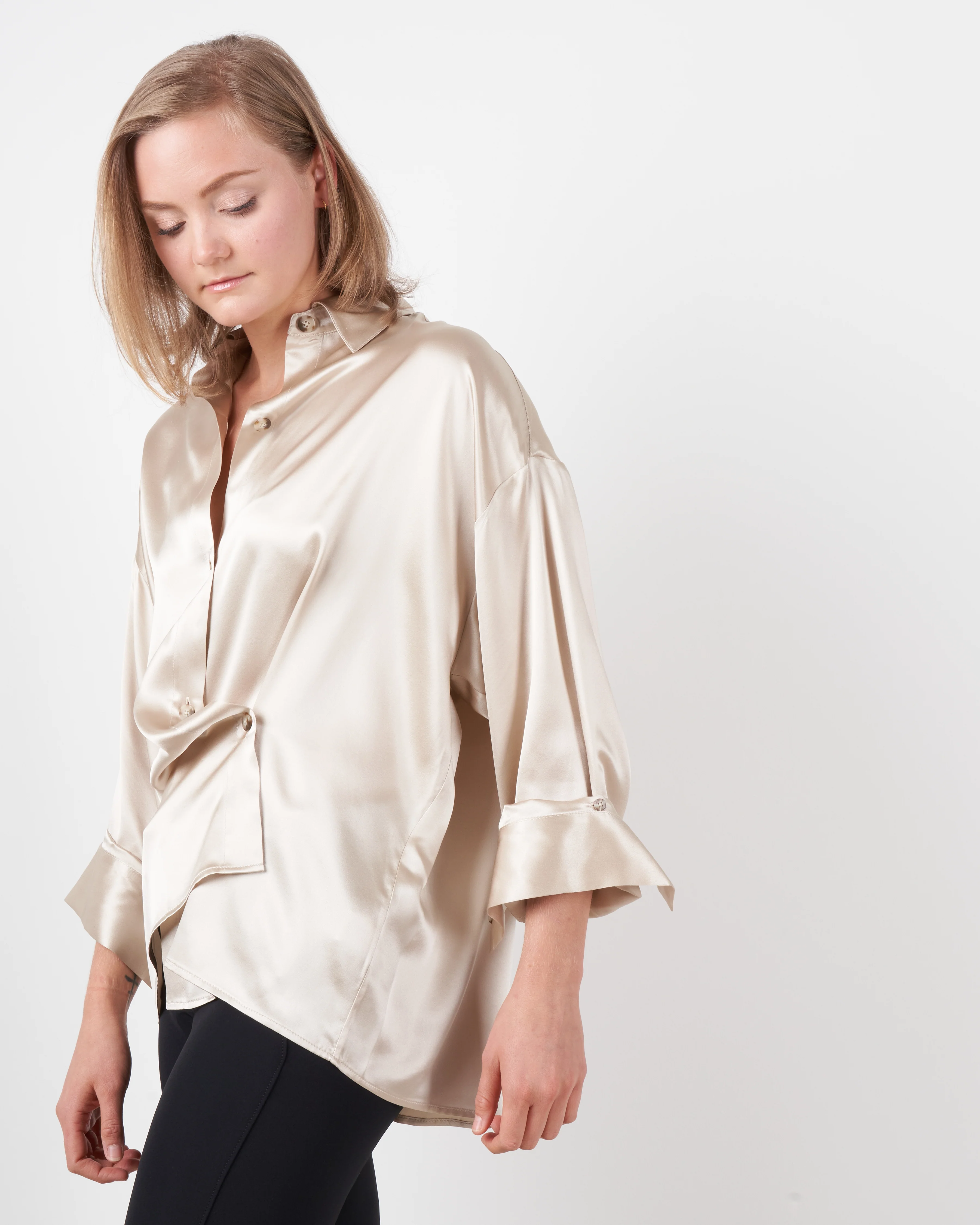 satin sheets shirt - champagne - Image 3