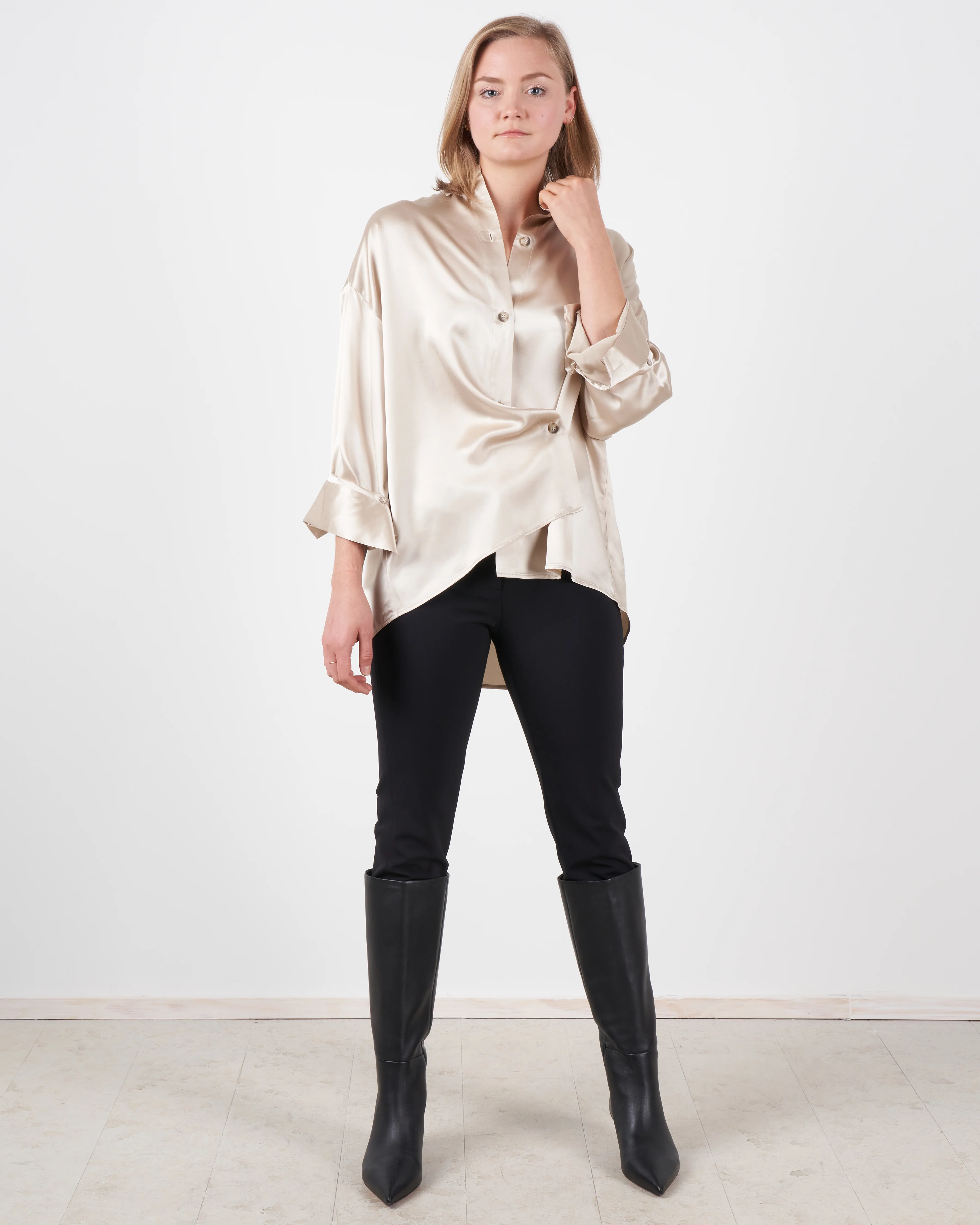 satin sheets shirt - champagne - Image 4