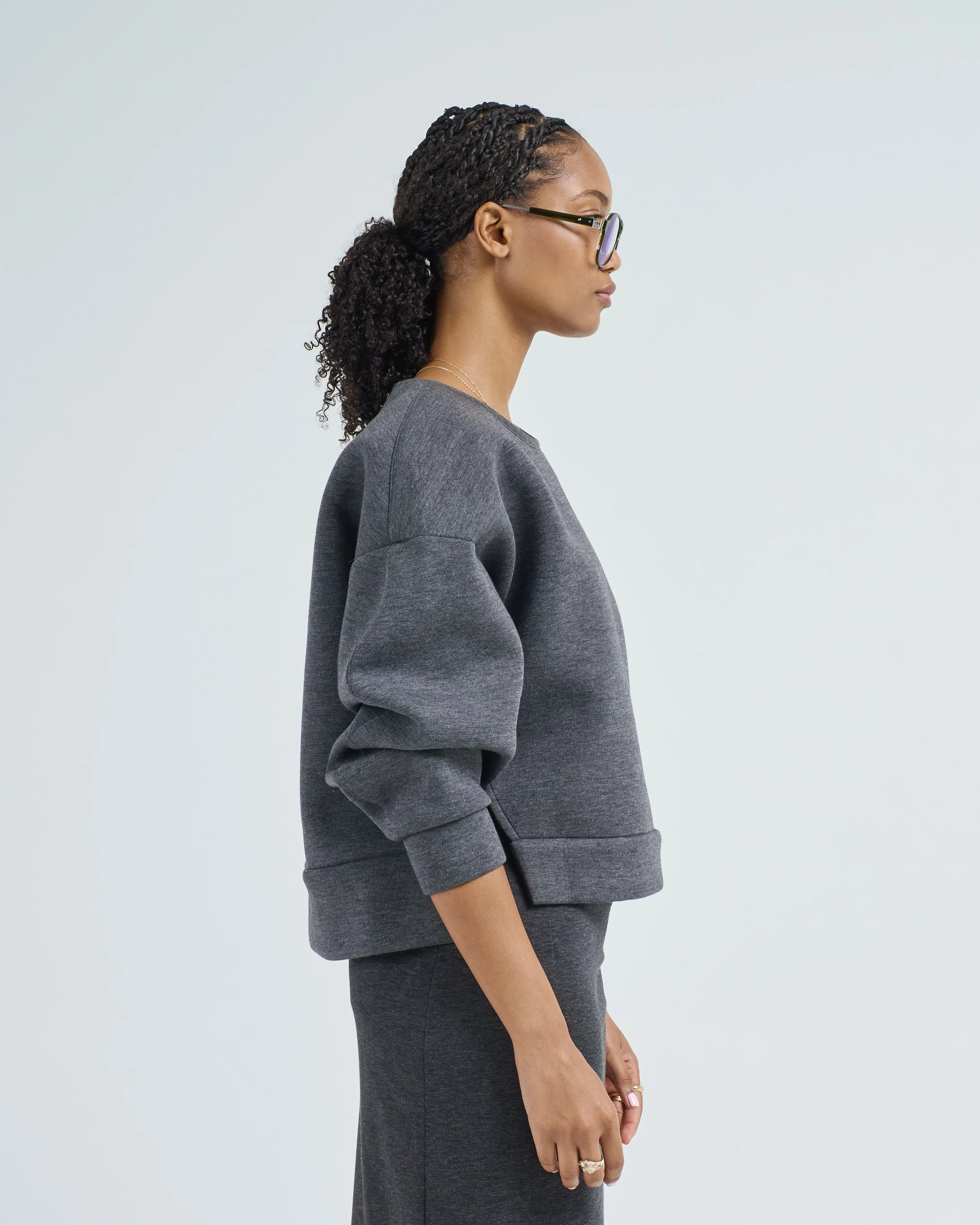 bonded jersey cropped sweater - Image 3
