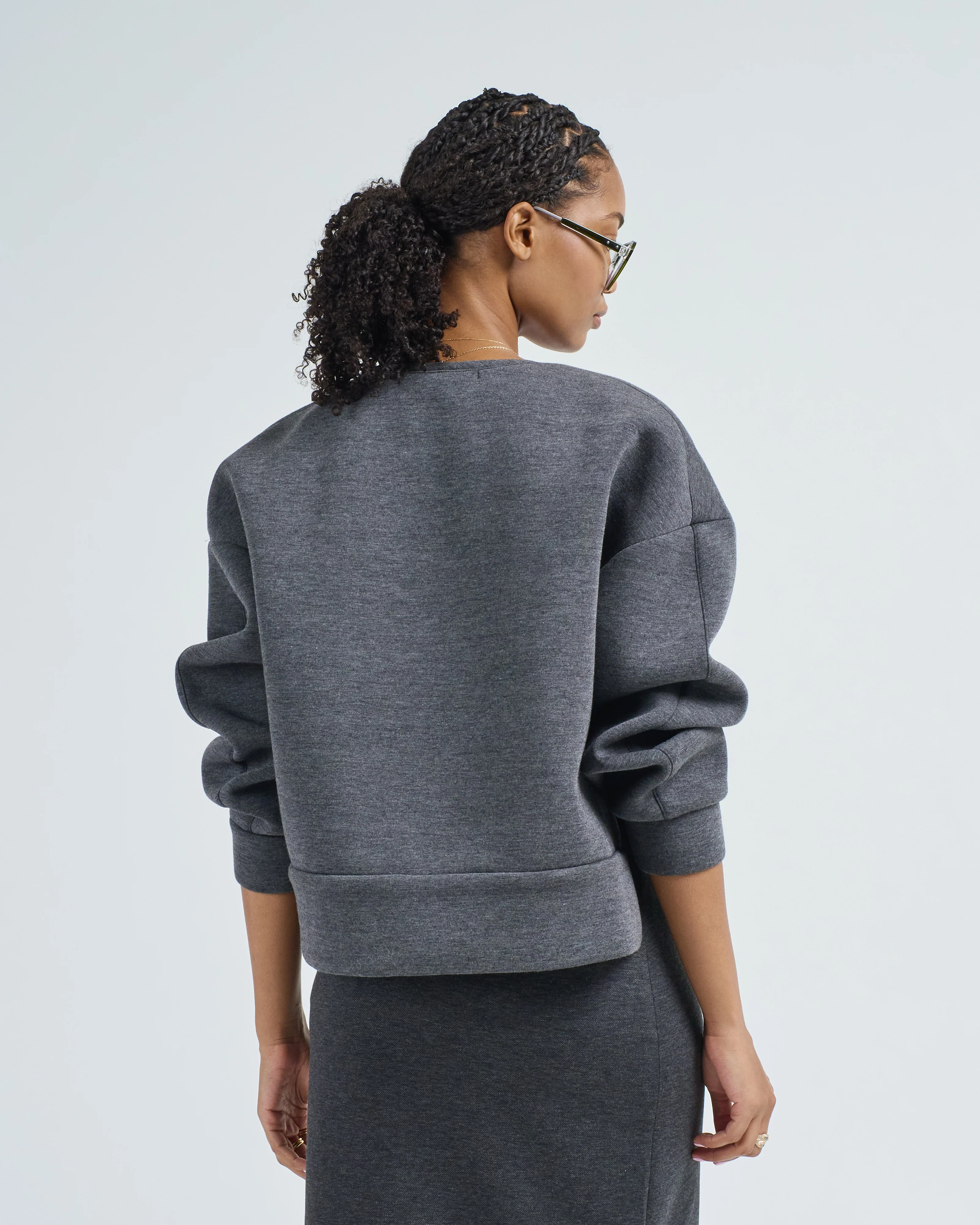 bonded jersey cropped sweater - Image 4