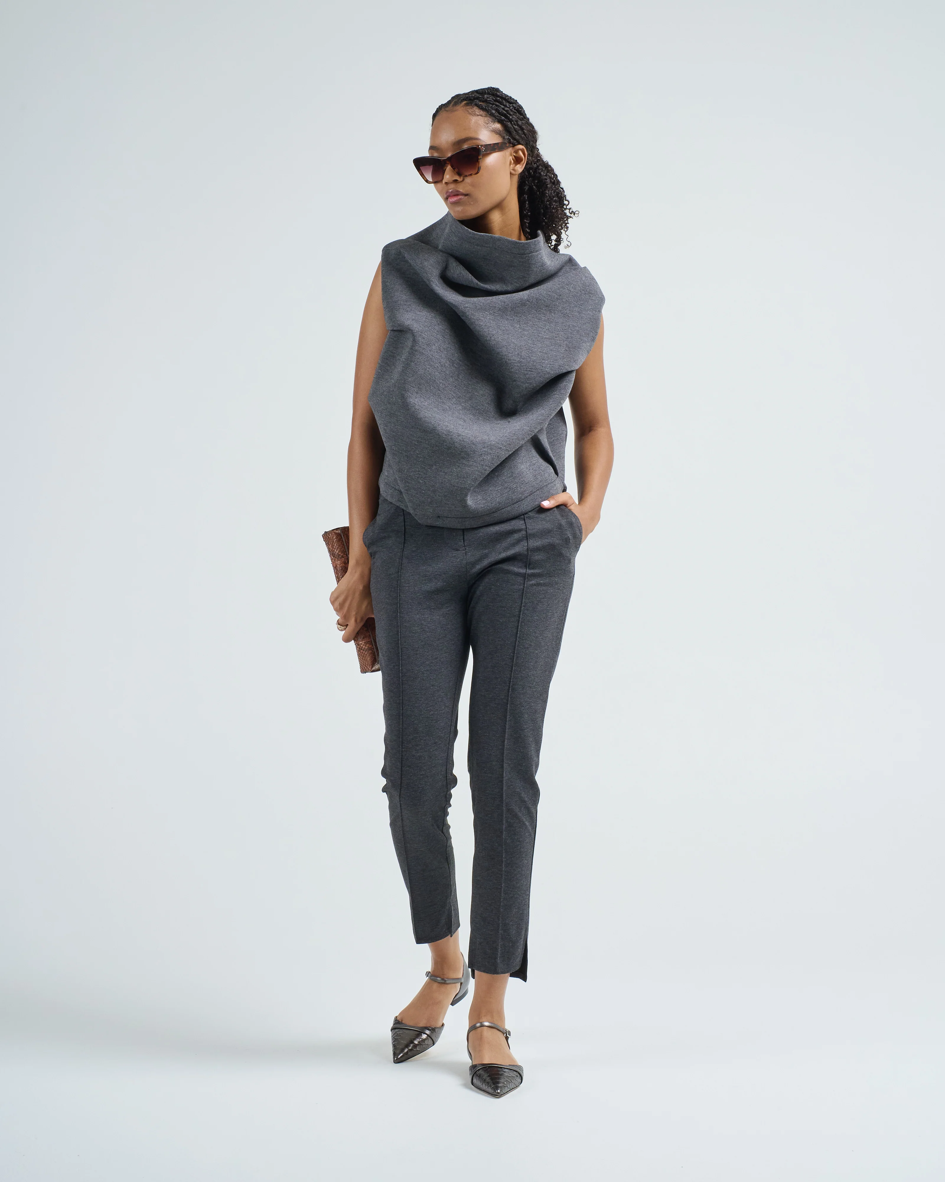 bonded jersey drape top - Image 2