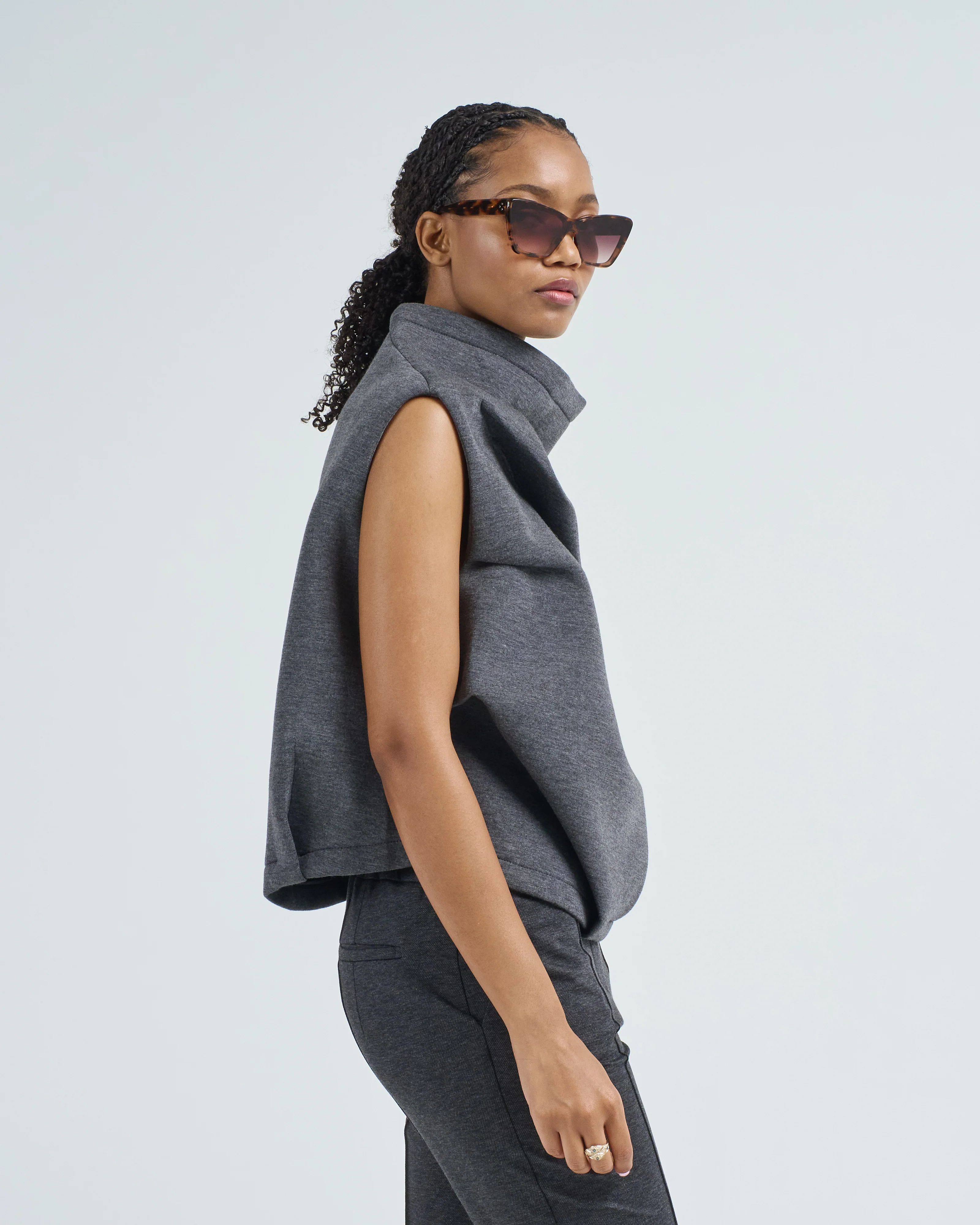 bonded jersey drape top - Image 3